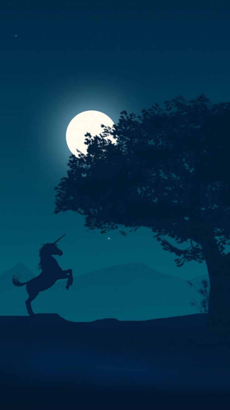 Unicorn Moon Scenery Night 4K Ultra HD