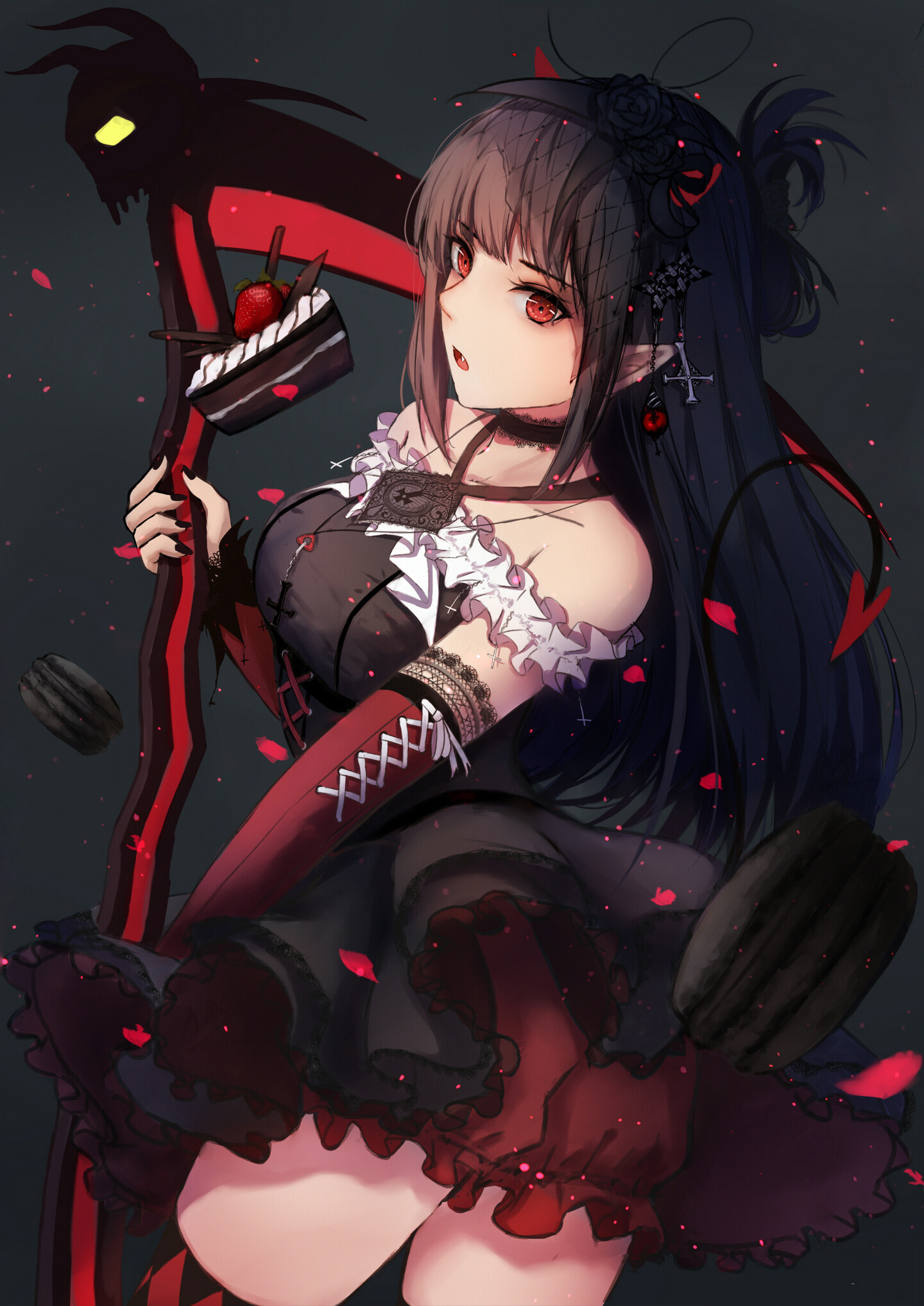 wallpaper 1440x2630 dark, anime girl