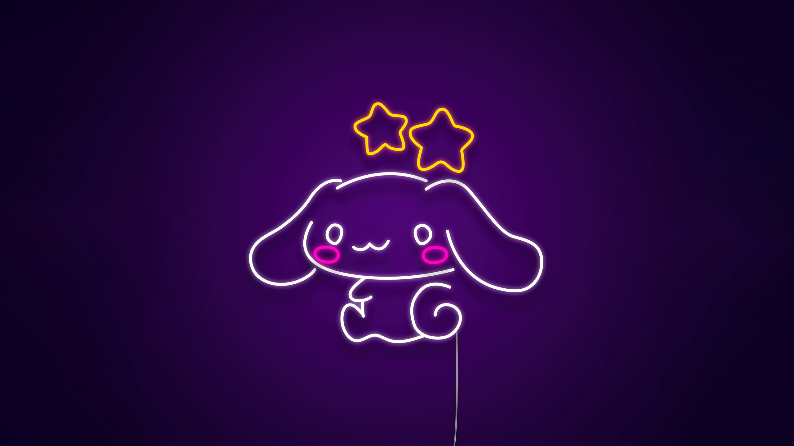 Cinnamoroll Wallpaper 4K, Neon, Purple