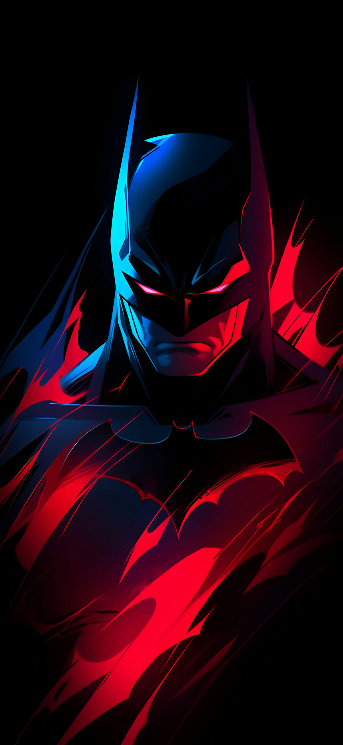 Badass Batman with Red Eyes Wallpaper