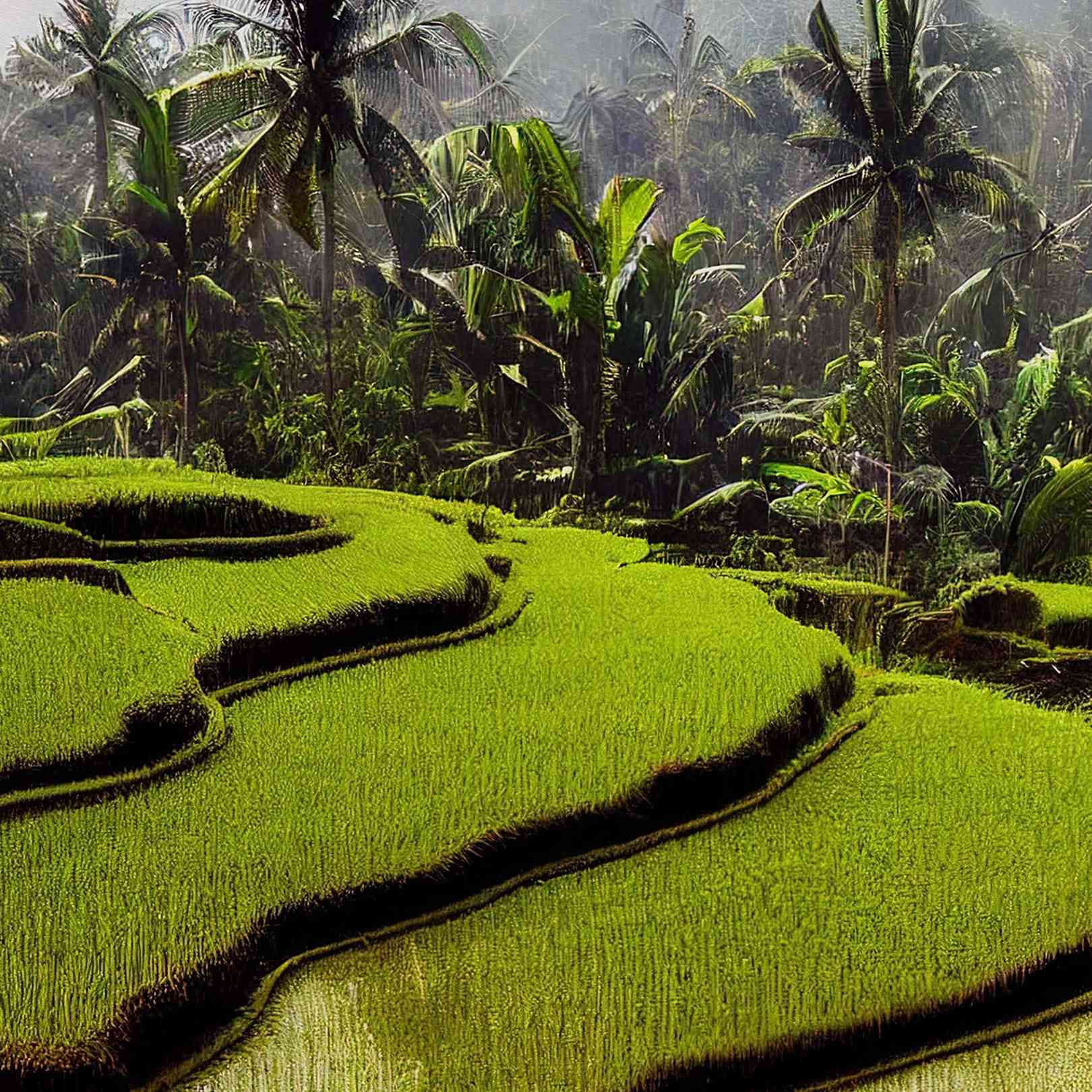 Panoramic wallpaper Rice Field Harmony