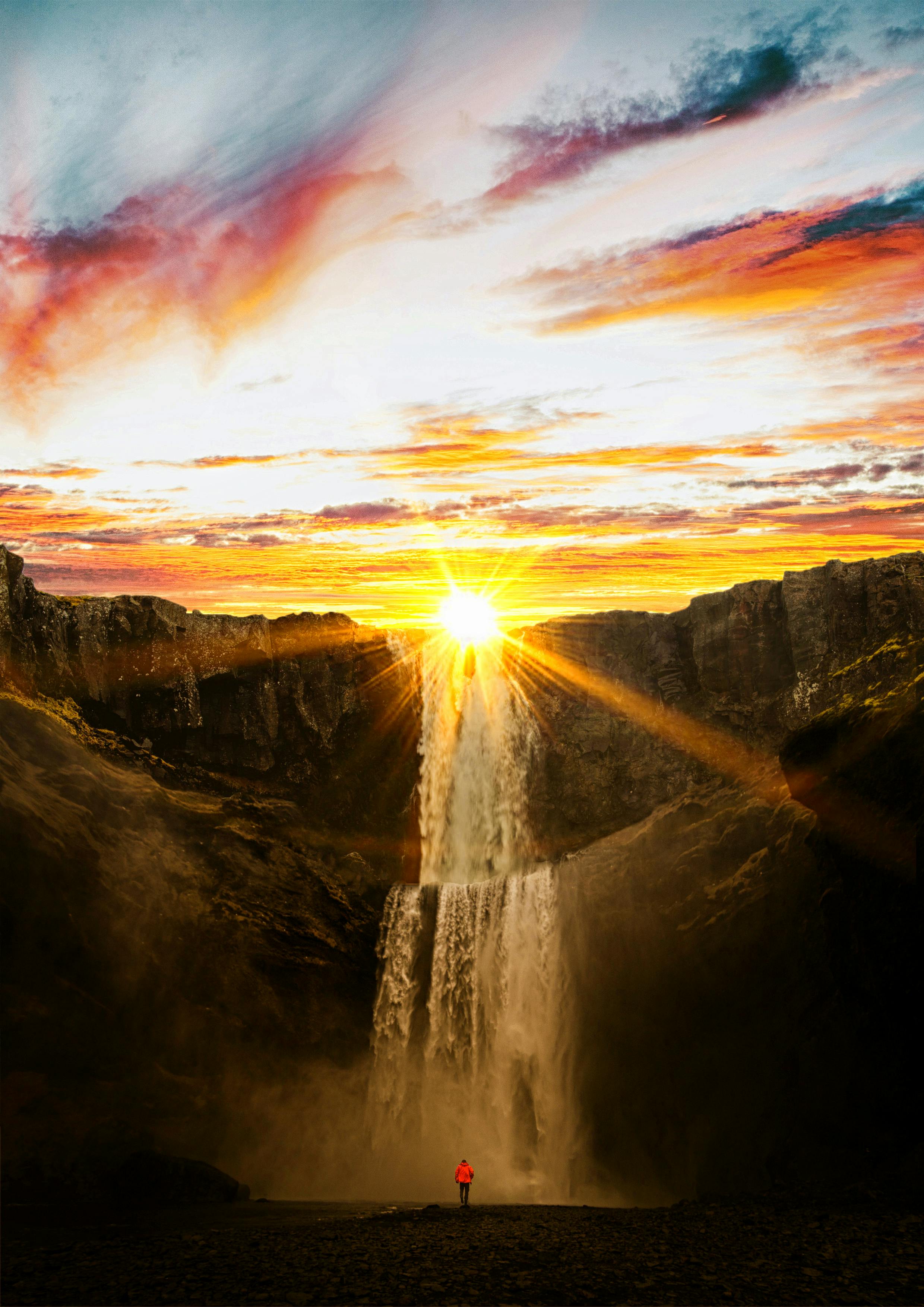 Waterfalls during Sunset · Free