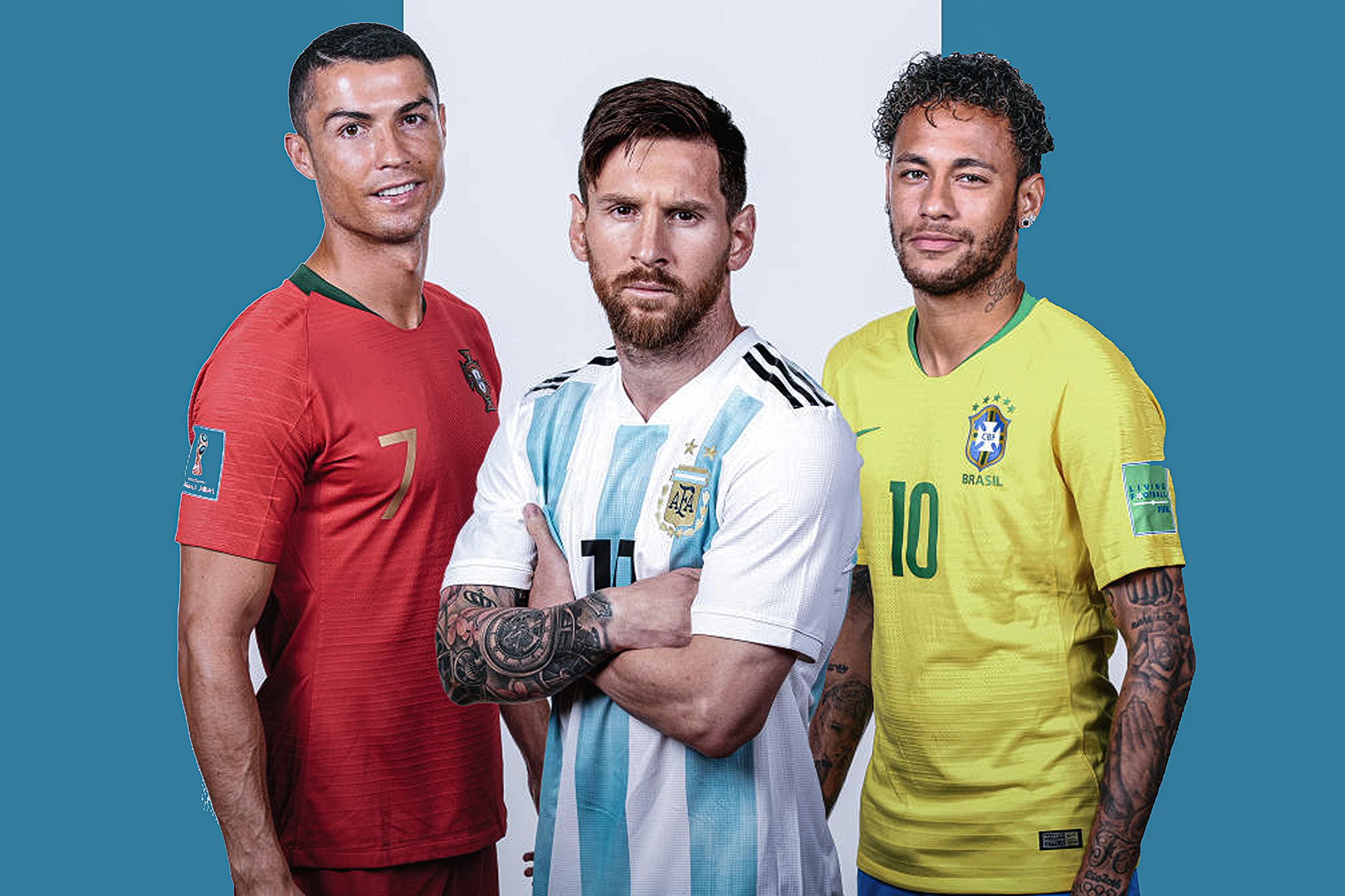 Messi Neymar CR7 Canvas Poster Art