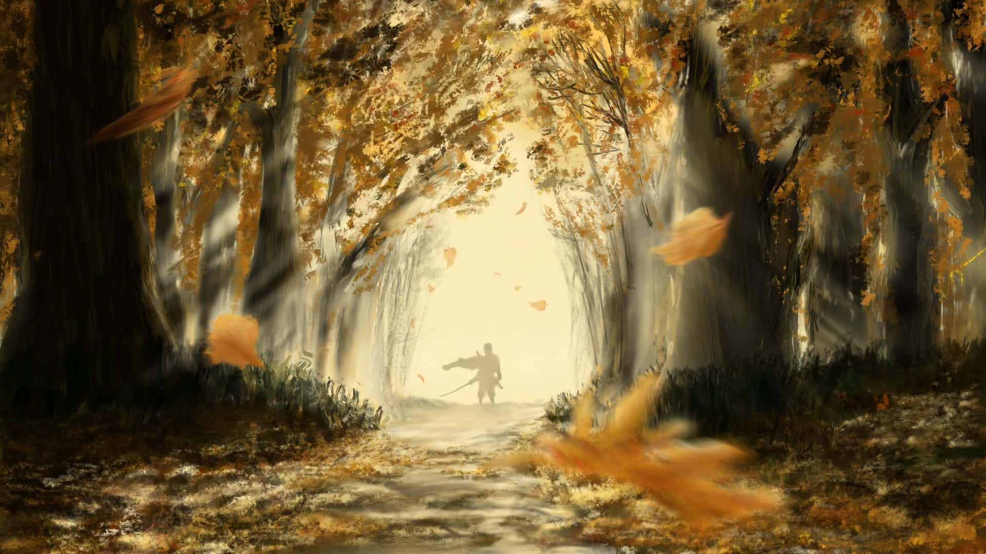 Download A Painting Of A Person Walking