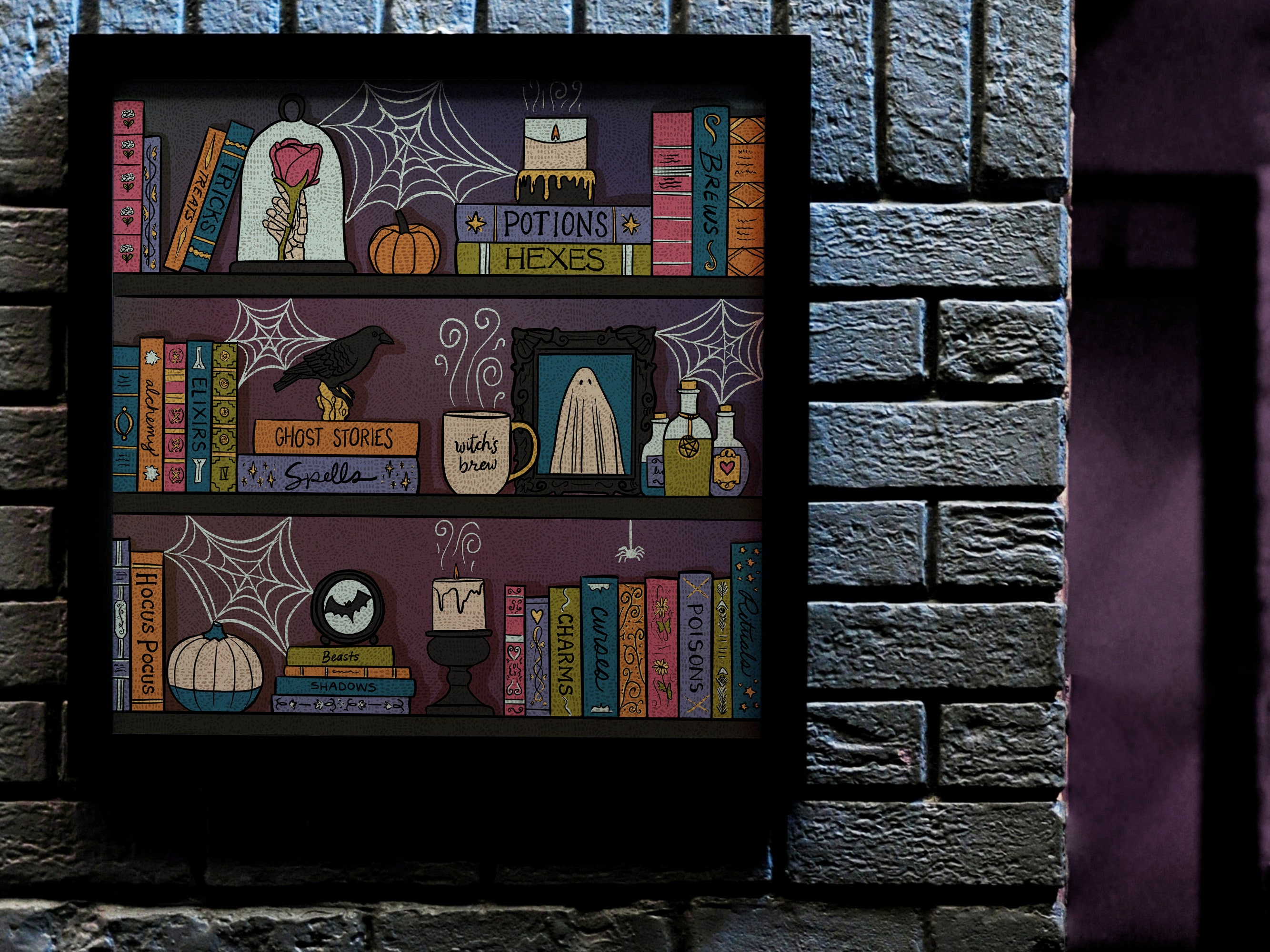 Spooky Halloween Bookshelf