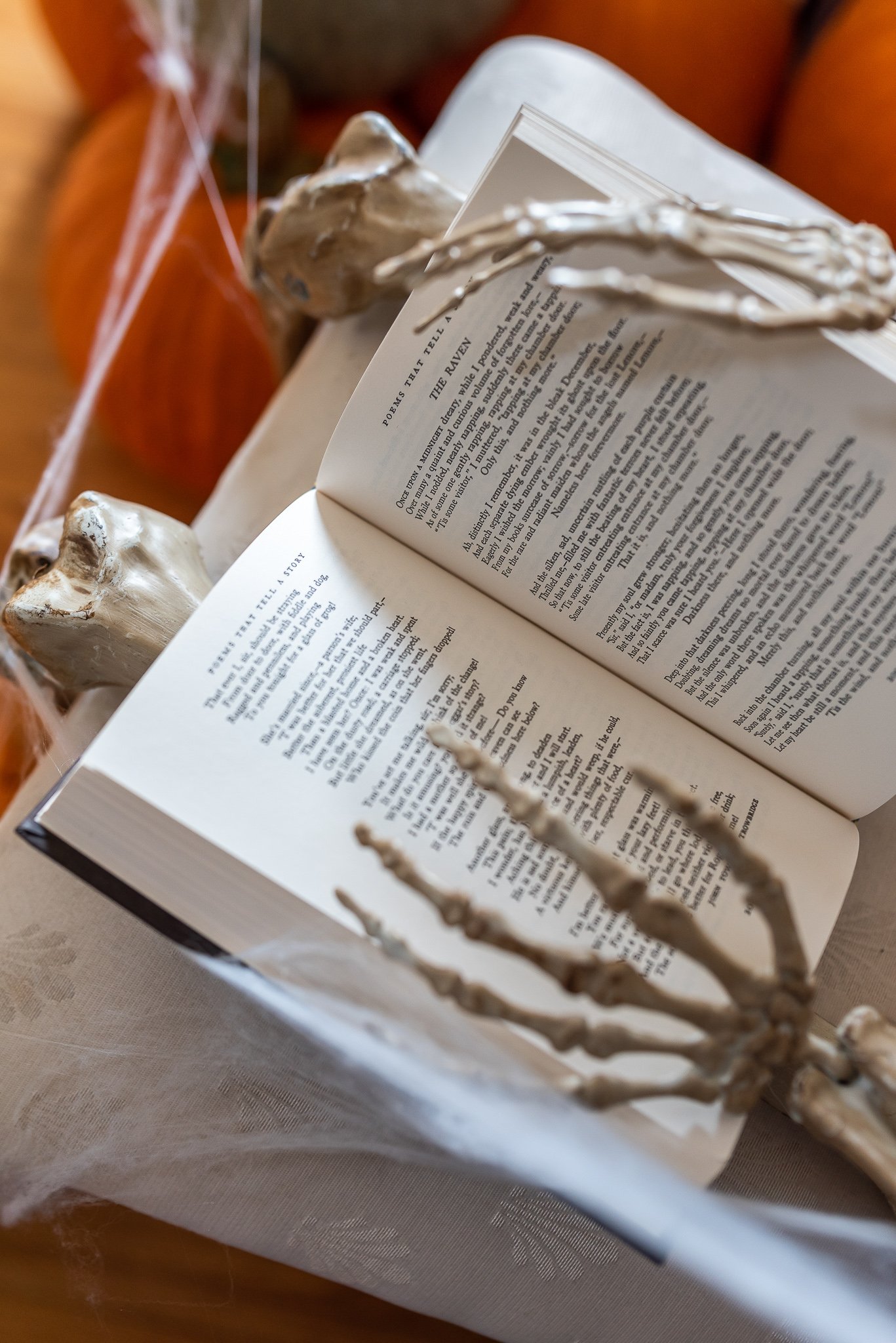 Halloween Spooky Bookcase and Decor