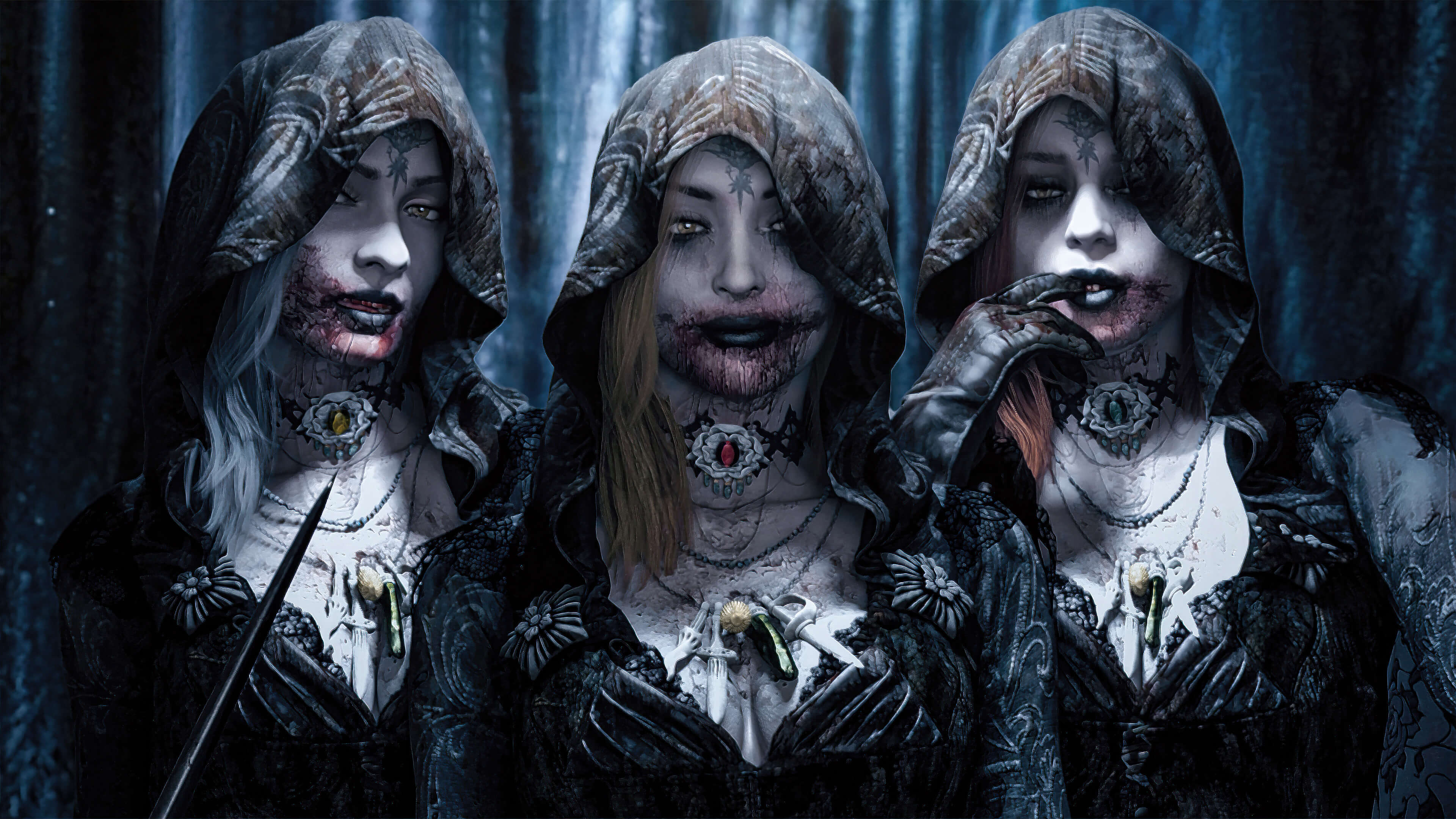 Dimitrescu Sisters 3D Wallpaper