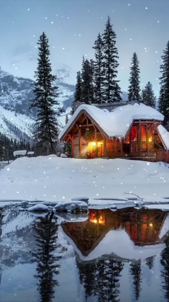 Live Phone Cozy Winter Cabin Wallpaper