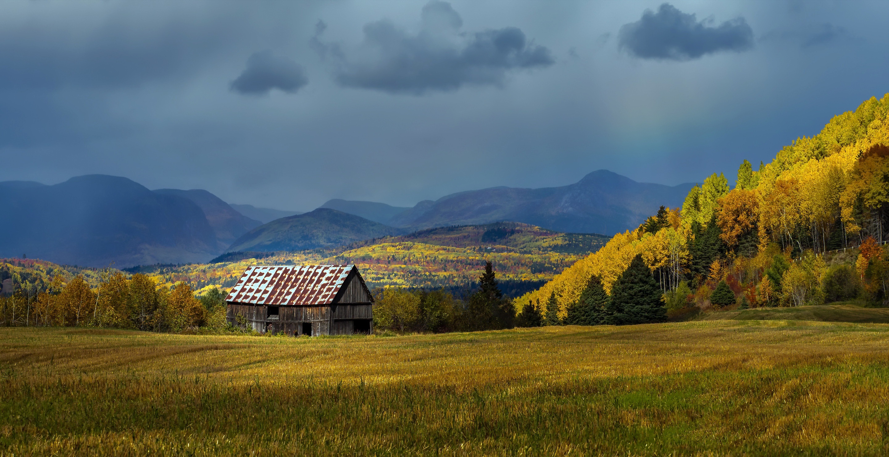 Nature Fall Man Made Cabin HD Wallpaper