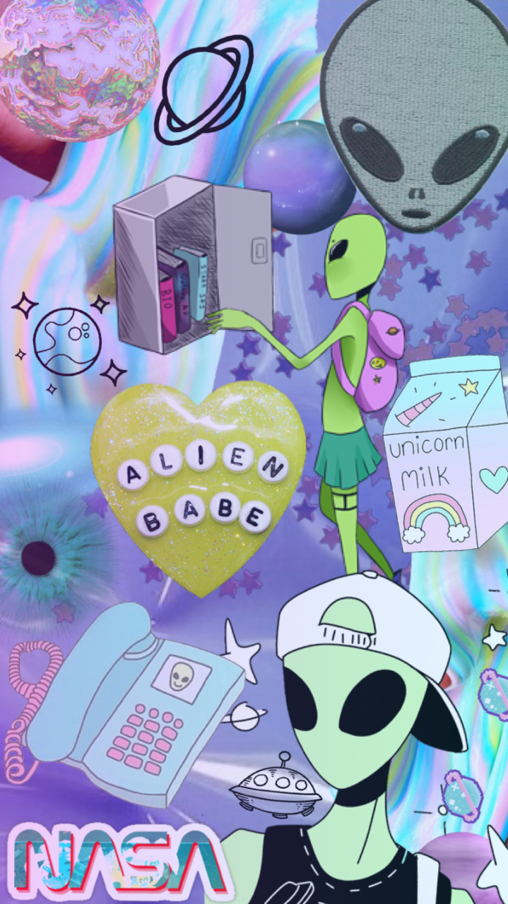 Neon Vaporwave Shit: Alien Wallpaper