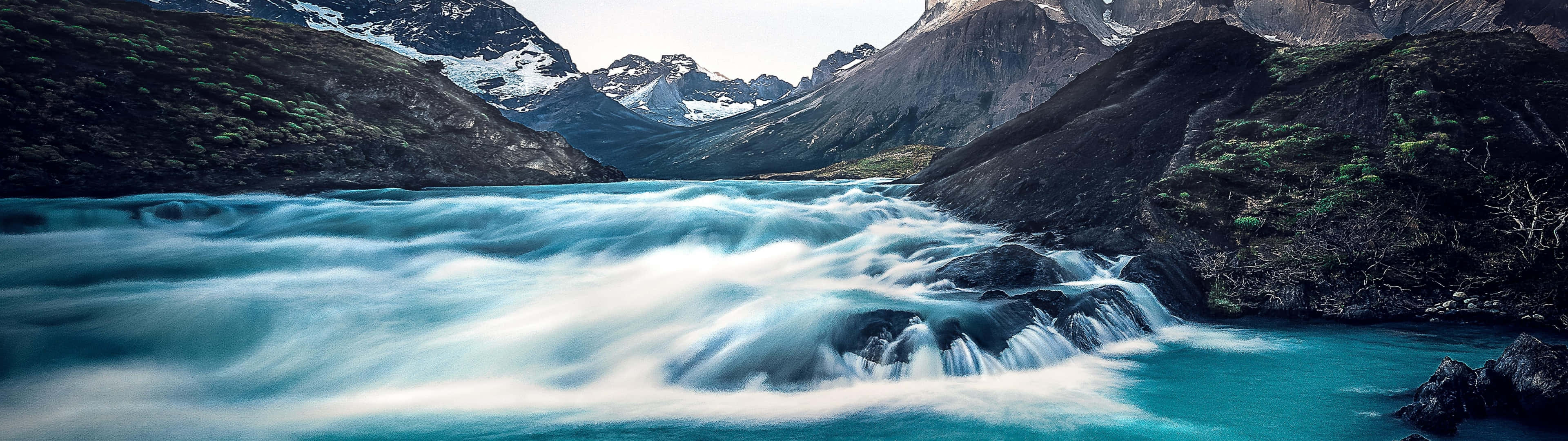 Download 3840X1080 Blue River Picture