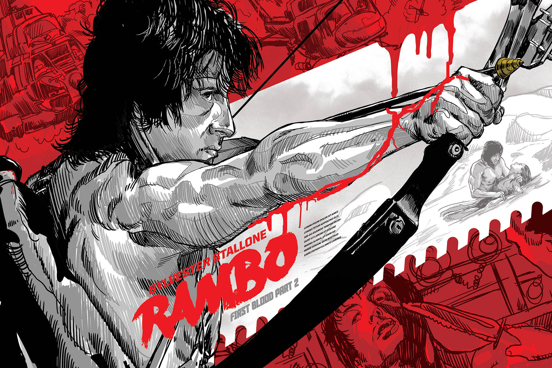 Download Rambo Comic Style Wallpaper
