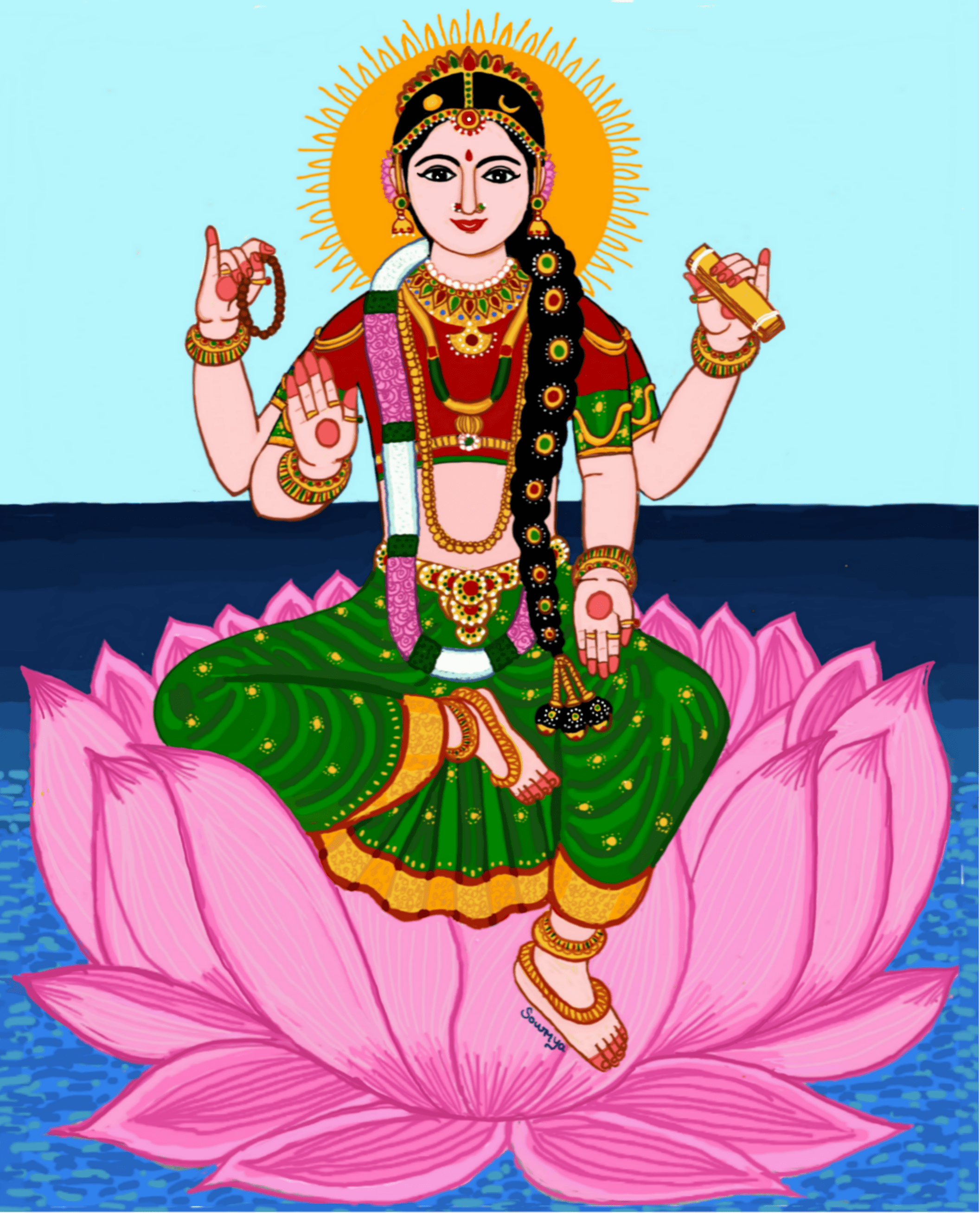 Awesome Bala Tripura Sundari Drawing