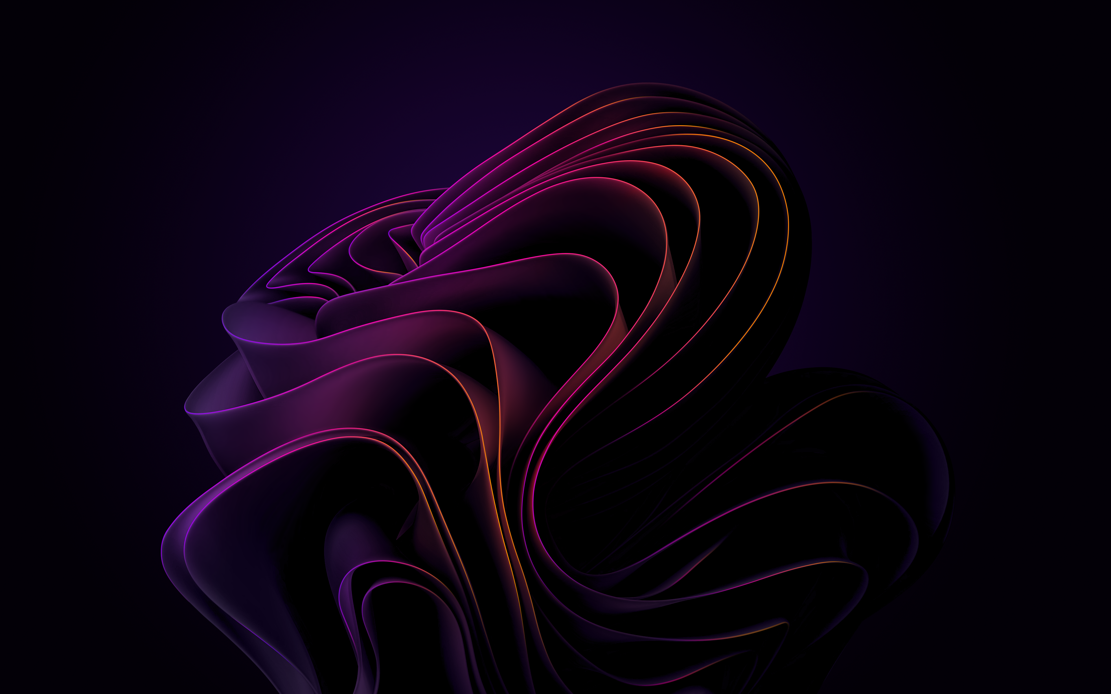 Windows 11 Wallpaper 4K, Purple abstract, Dark background