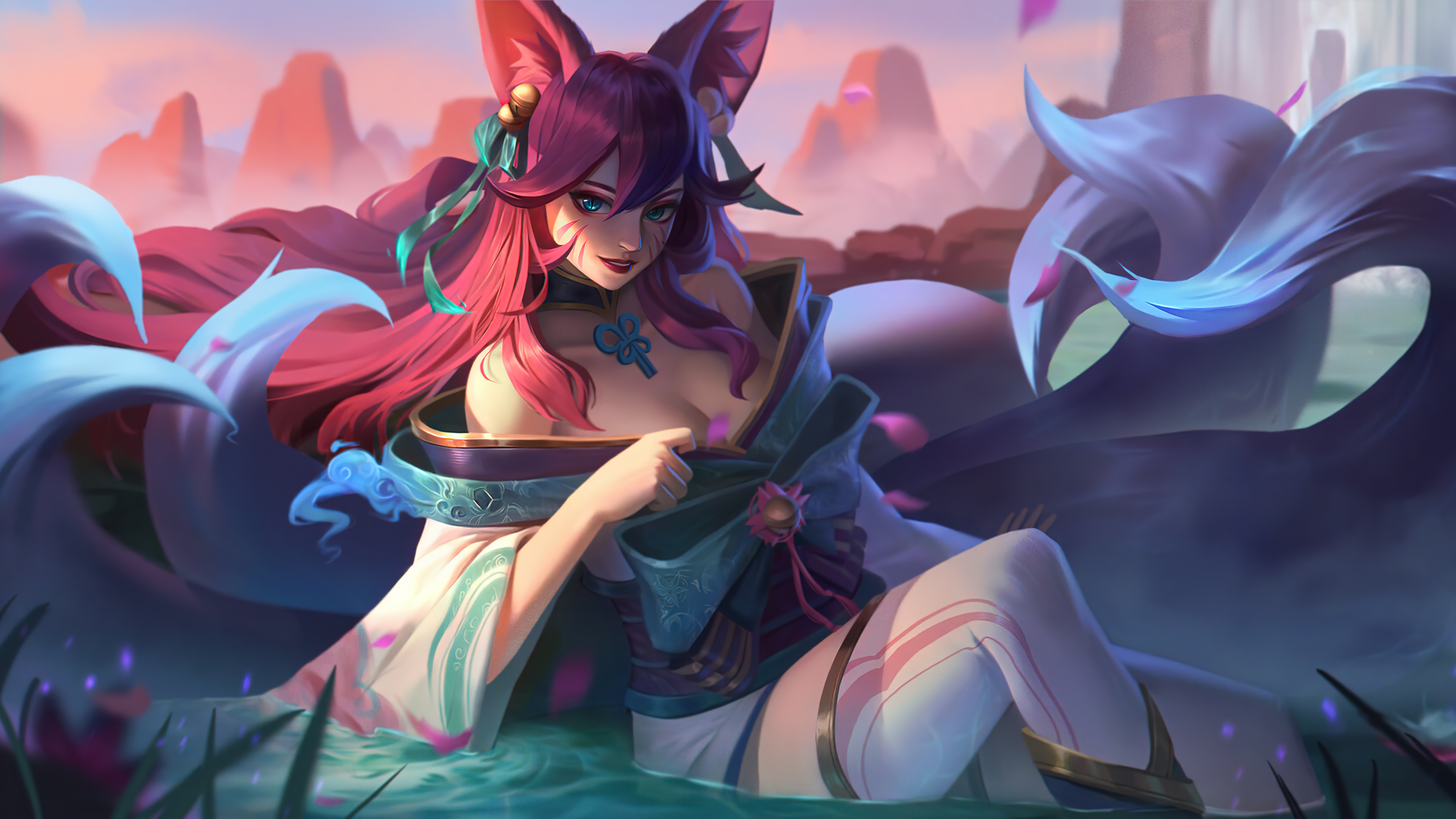 Ahri LoL Spirit Blossom HD 4K Wallpaper