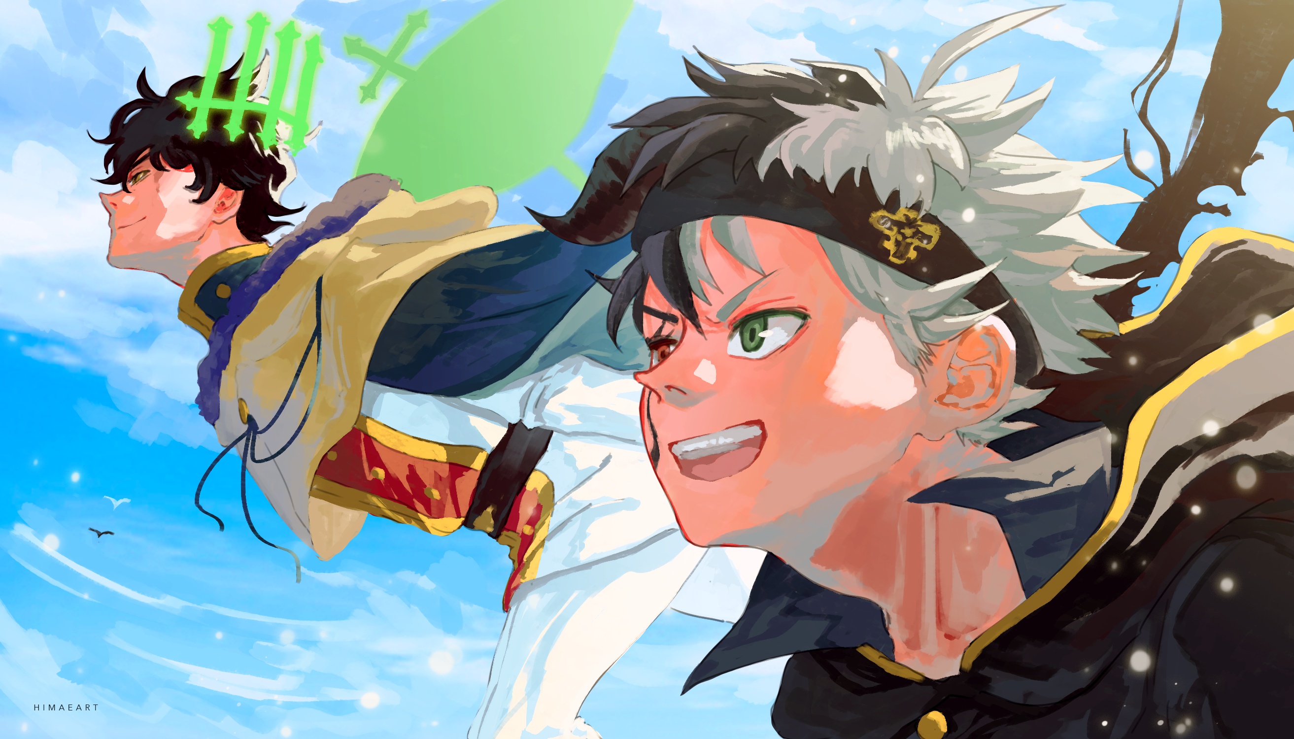 Wallpaper yuno, Black Clover, Asta for mobile and desktop, section арт, resolution 2626x1500