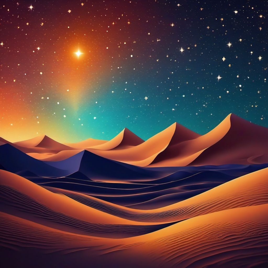Desert Night Sky Background With Starry