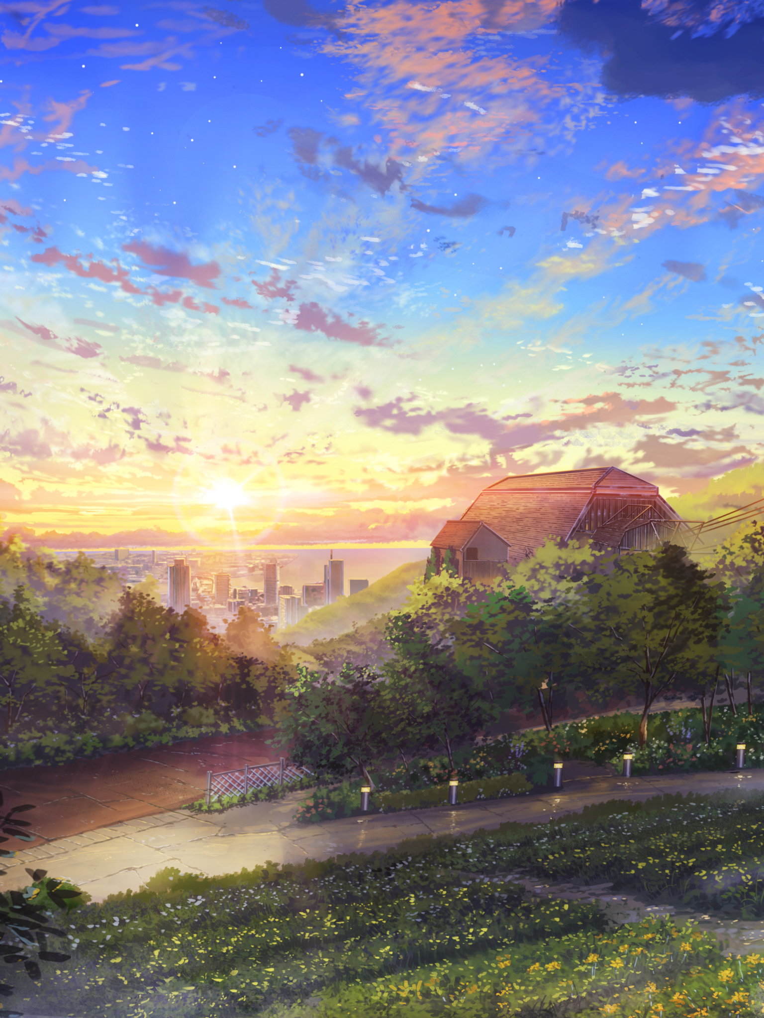 Anime, Landscape, Sunset, Sky, 1393711