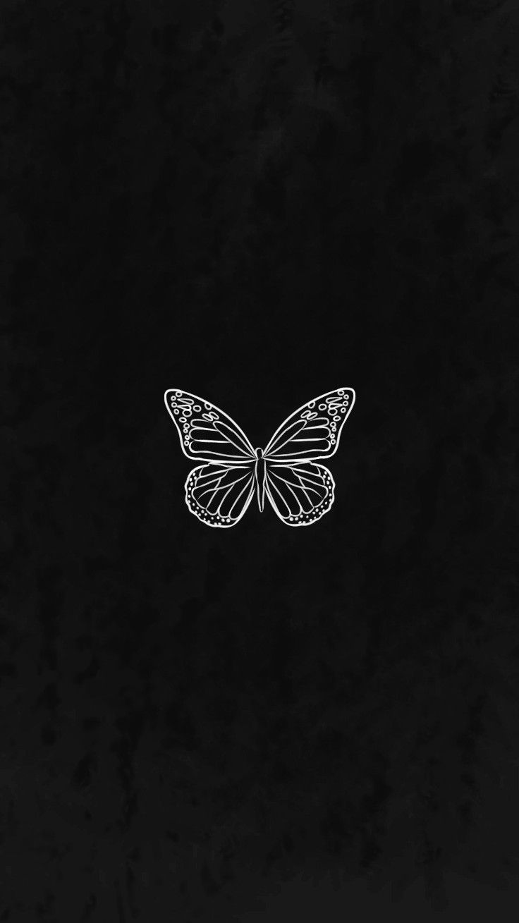 Aesthetic butterfly black wallpaper