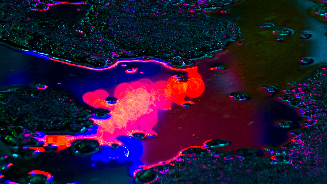 Neon Bokeh Street Light Color Red Art