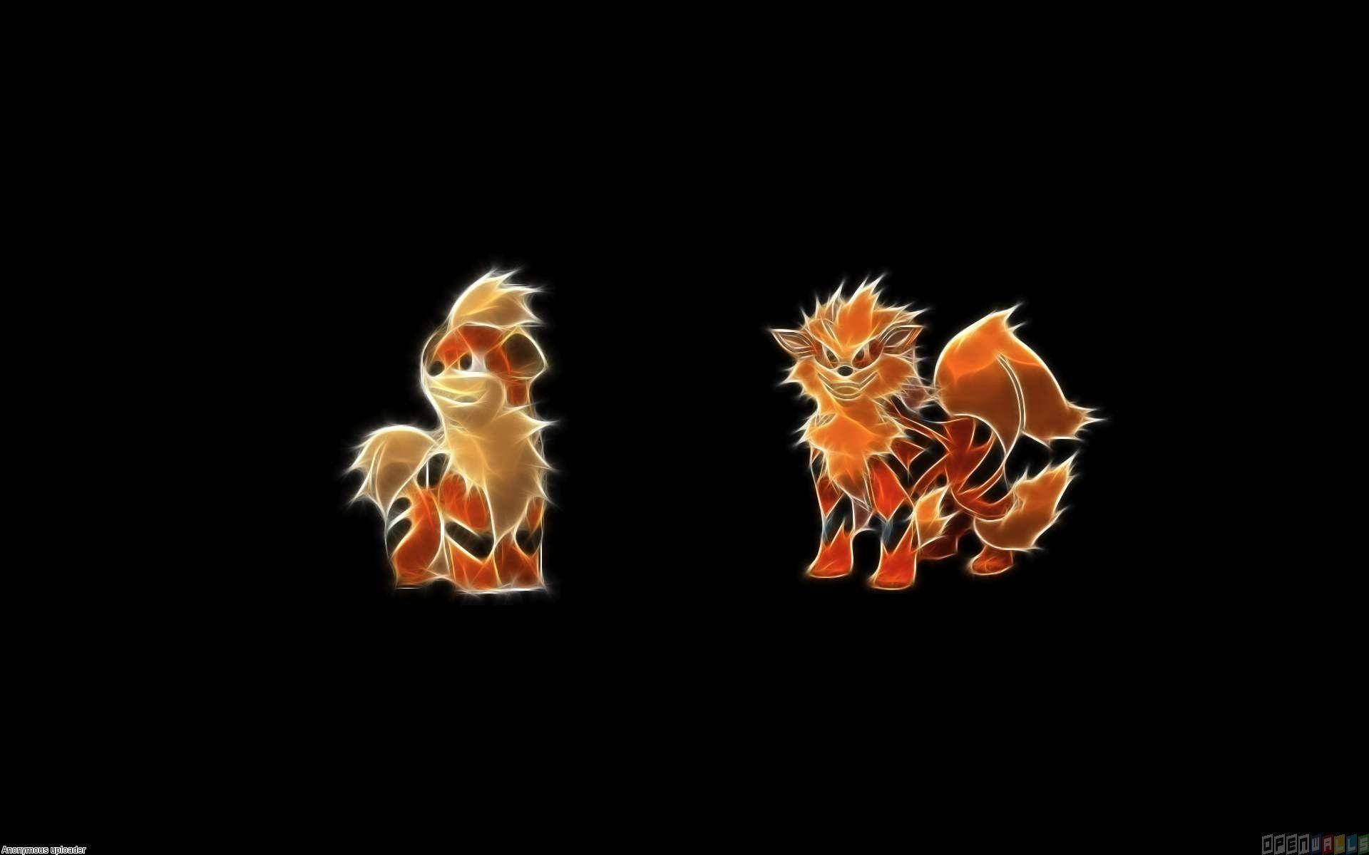 Download Majestic Arcanine Glowing in the Dark Wallpaper