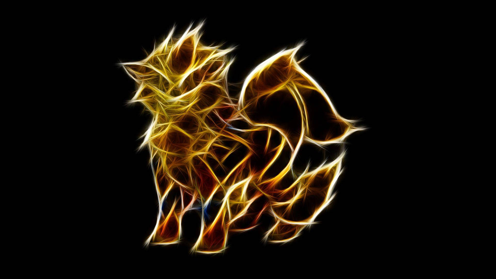Download Arcanine Majestically Outlined in Flame Wallpaper