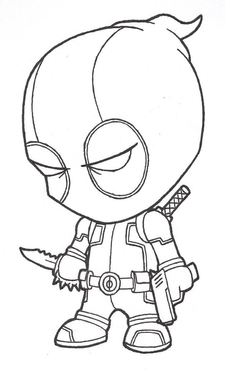 Download Cool Drawing Deadpool Chibi Wallpaper