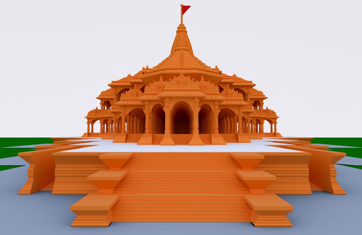 3D Shri Ram Mandir Ayodhya Front View