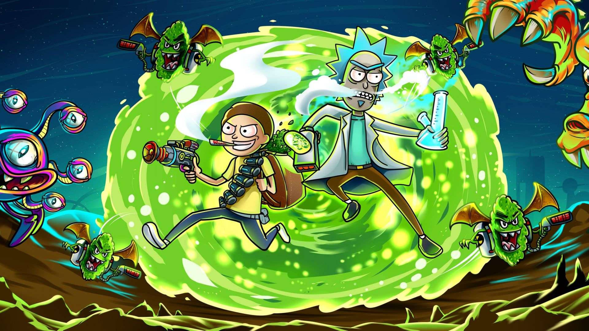 Rick And Morty Weed Wallpaper