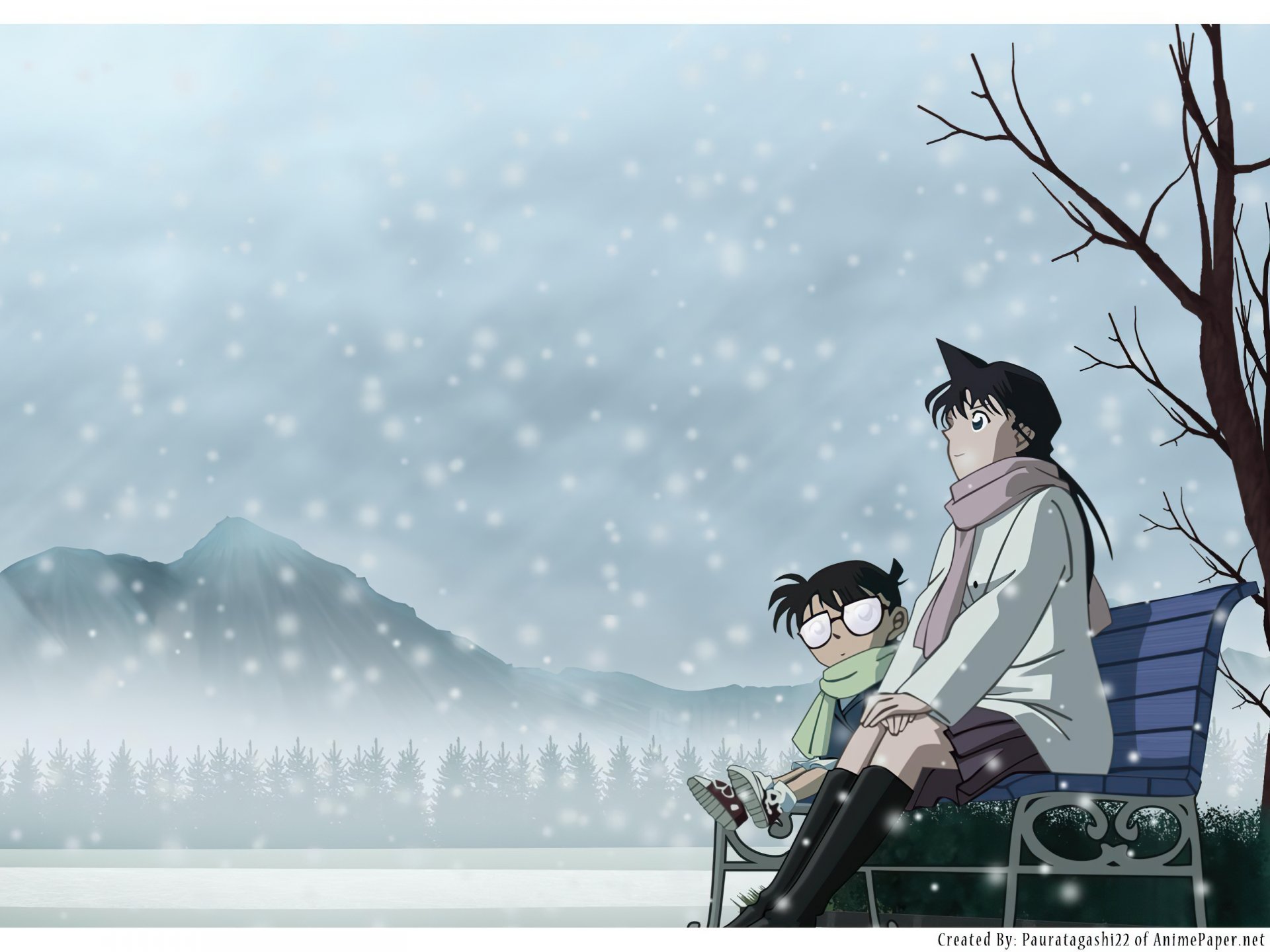 HD Wallpaper of Ran Mouri and Shinichi