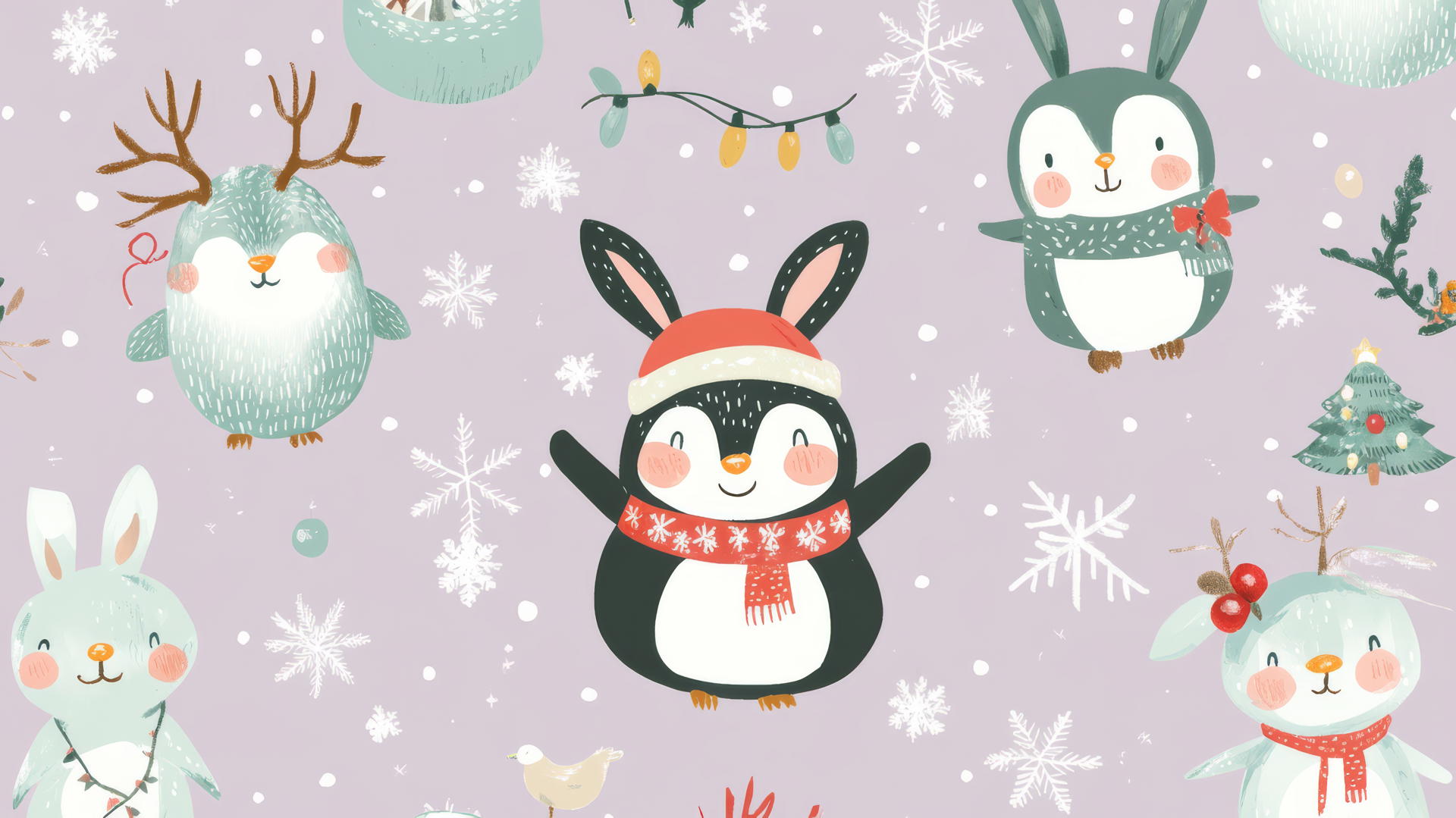 Preppy Wallpaper Christmas with Festive