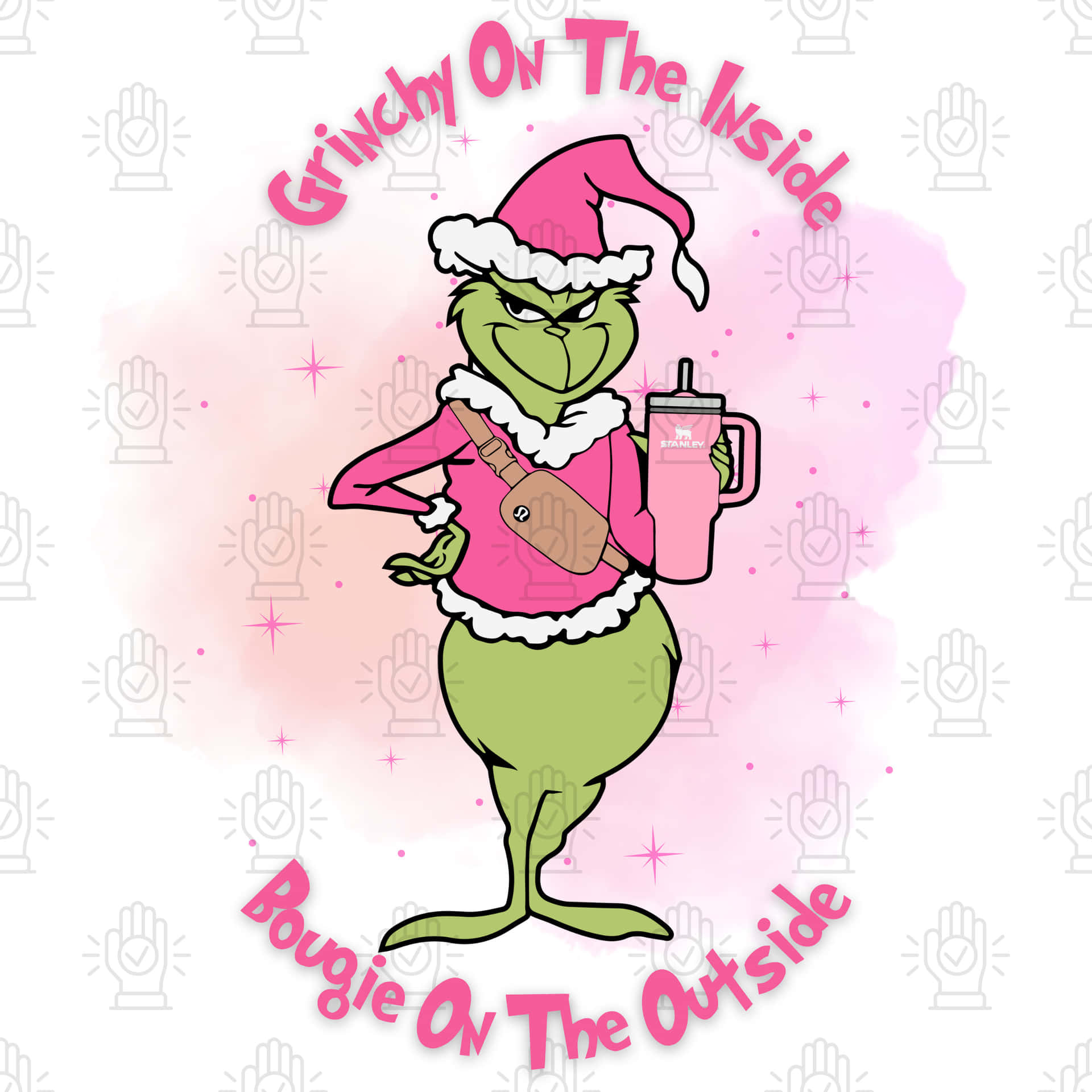 Download Preppy Grinch Holiday Fashion Wallpaper