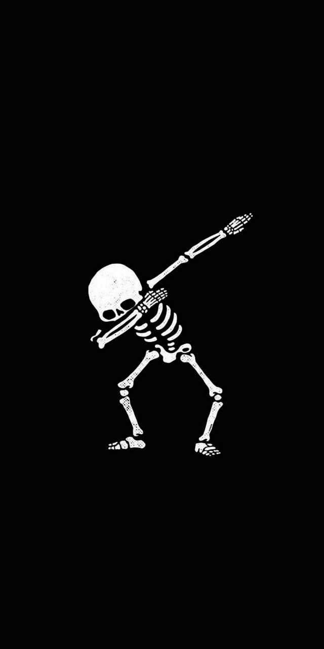 Skeleton black white wallpaper