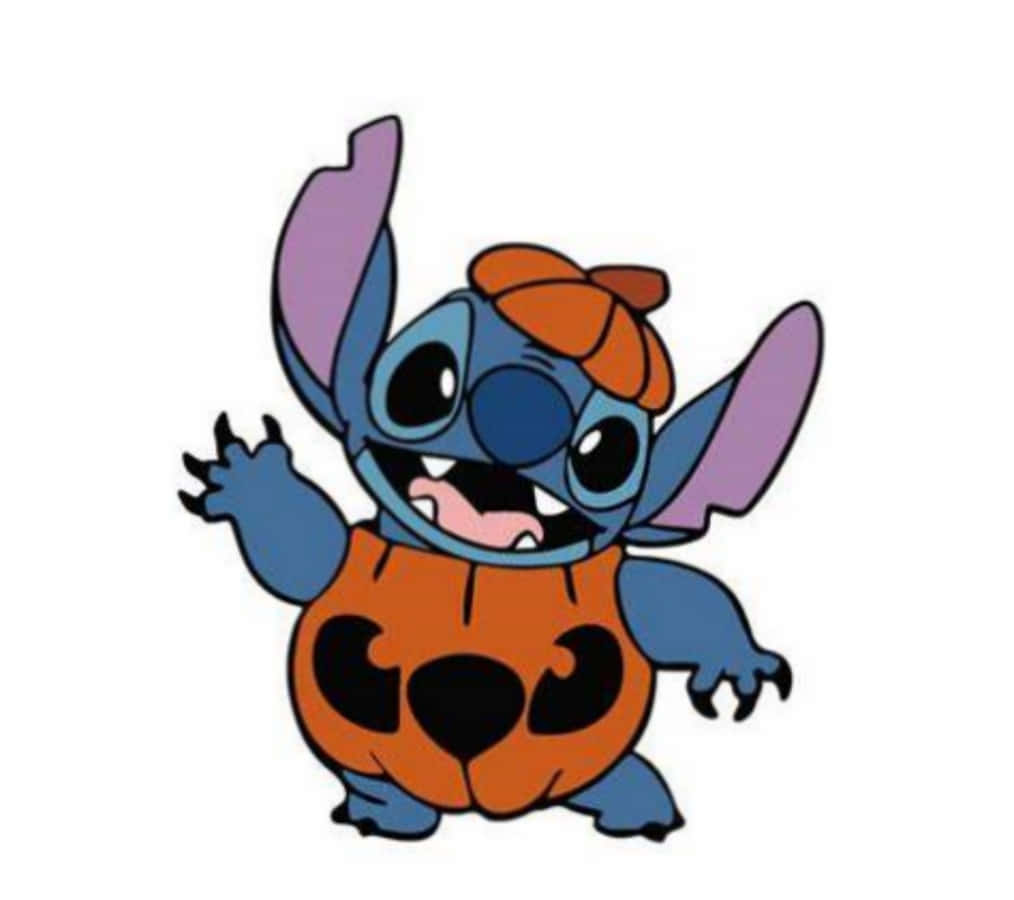 Download Stitch Halloween Pumpkin Suit Wallpaper