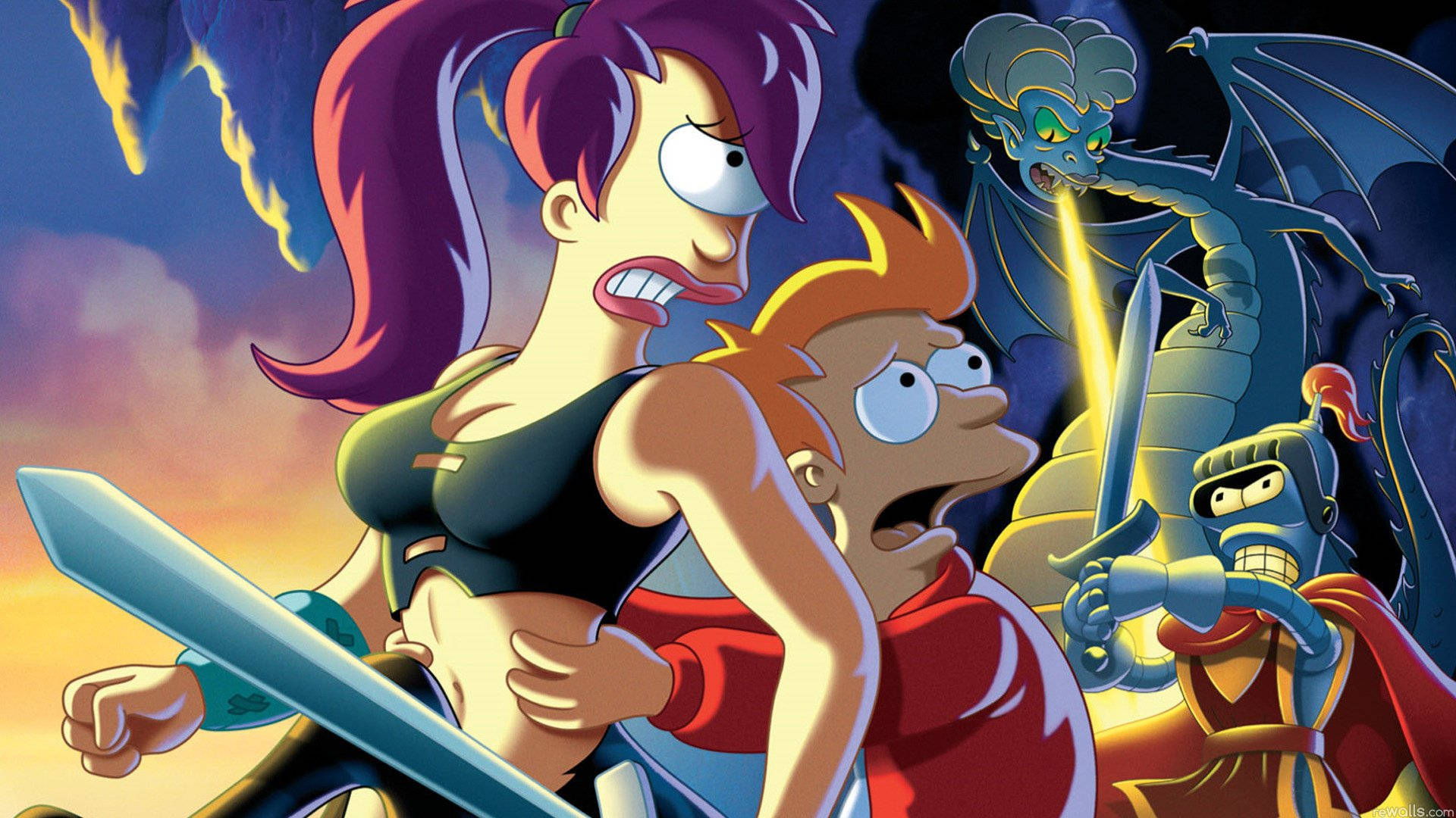 Download Futurama And Dragon Wallpaper