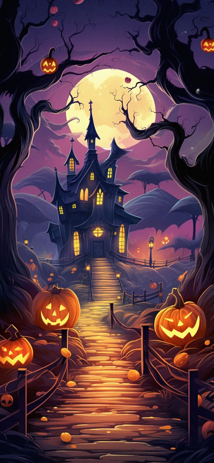 Cartoon Style Halloween Wallpaper