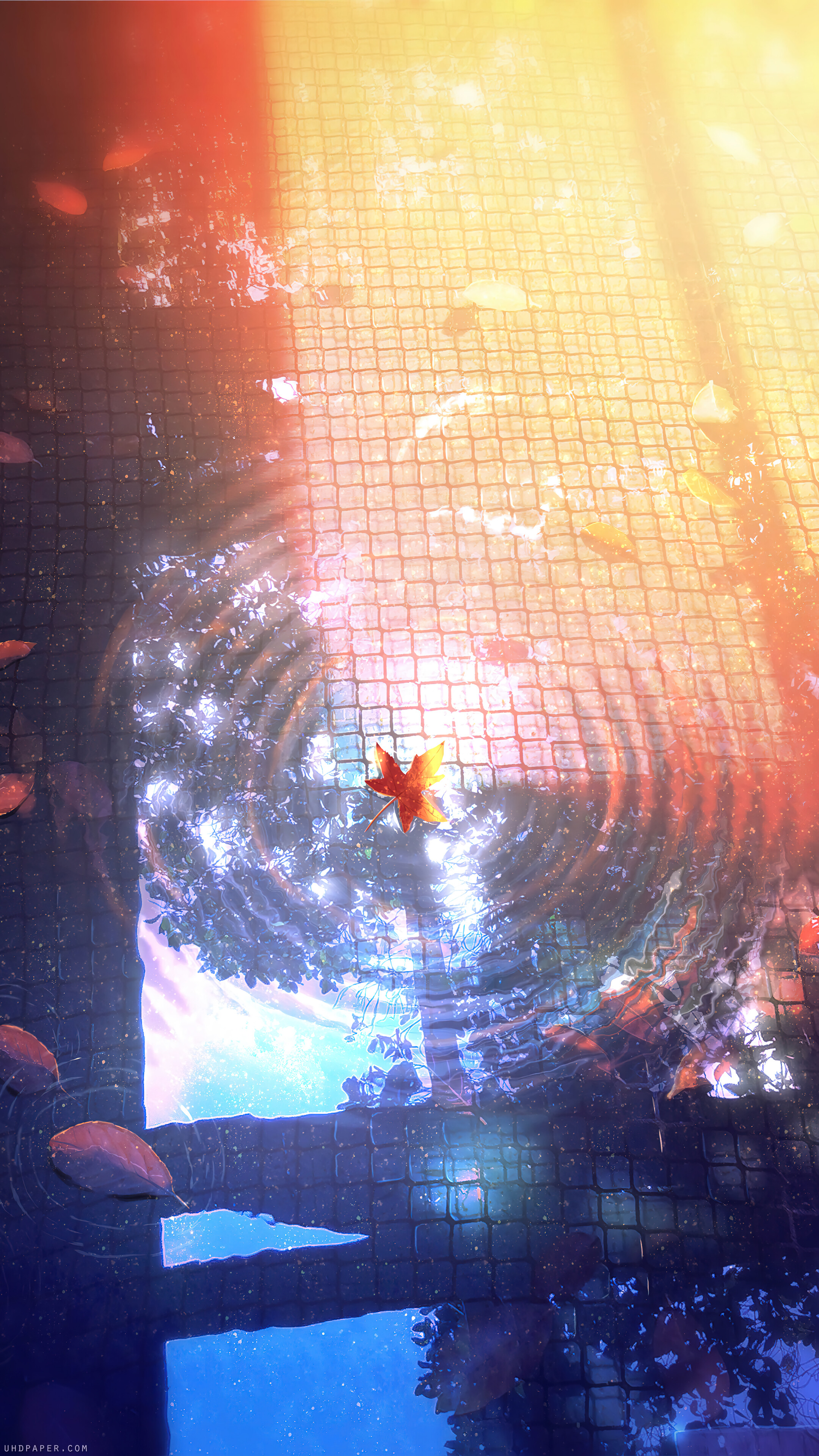 Water Ripple Anime 4K Wallpaper iPhone