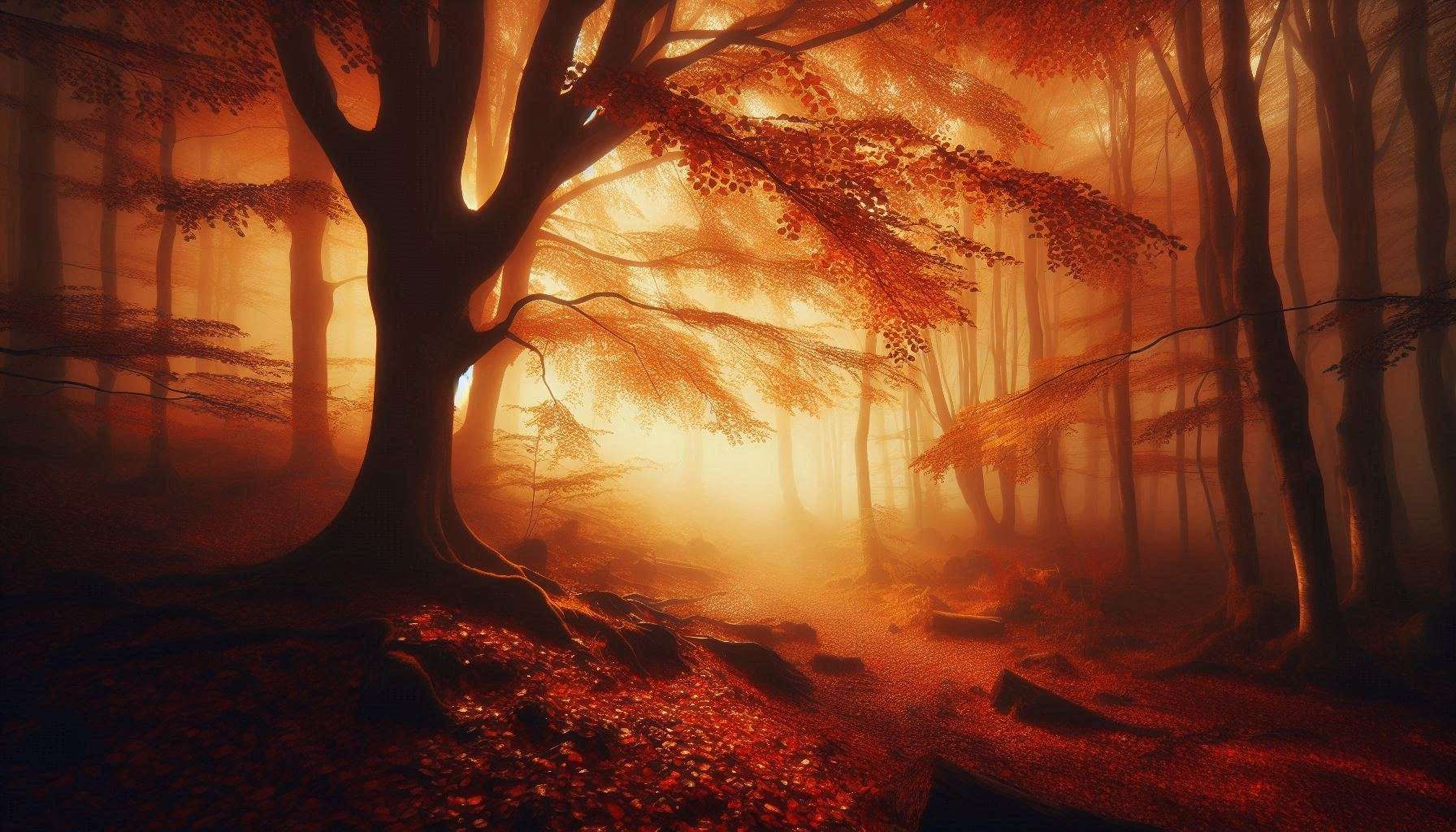 Autumn Fog Background Wallpaper