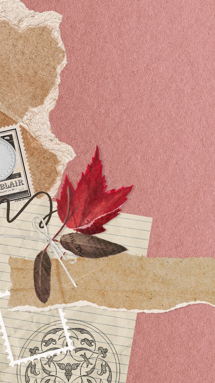 Autumn paper collage mobile wallpaper