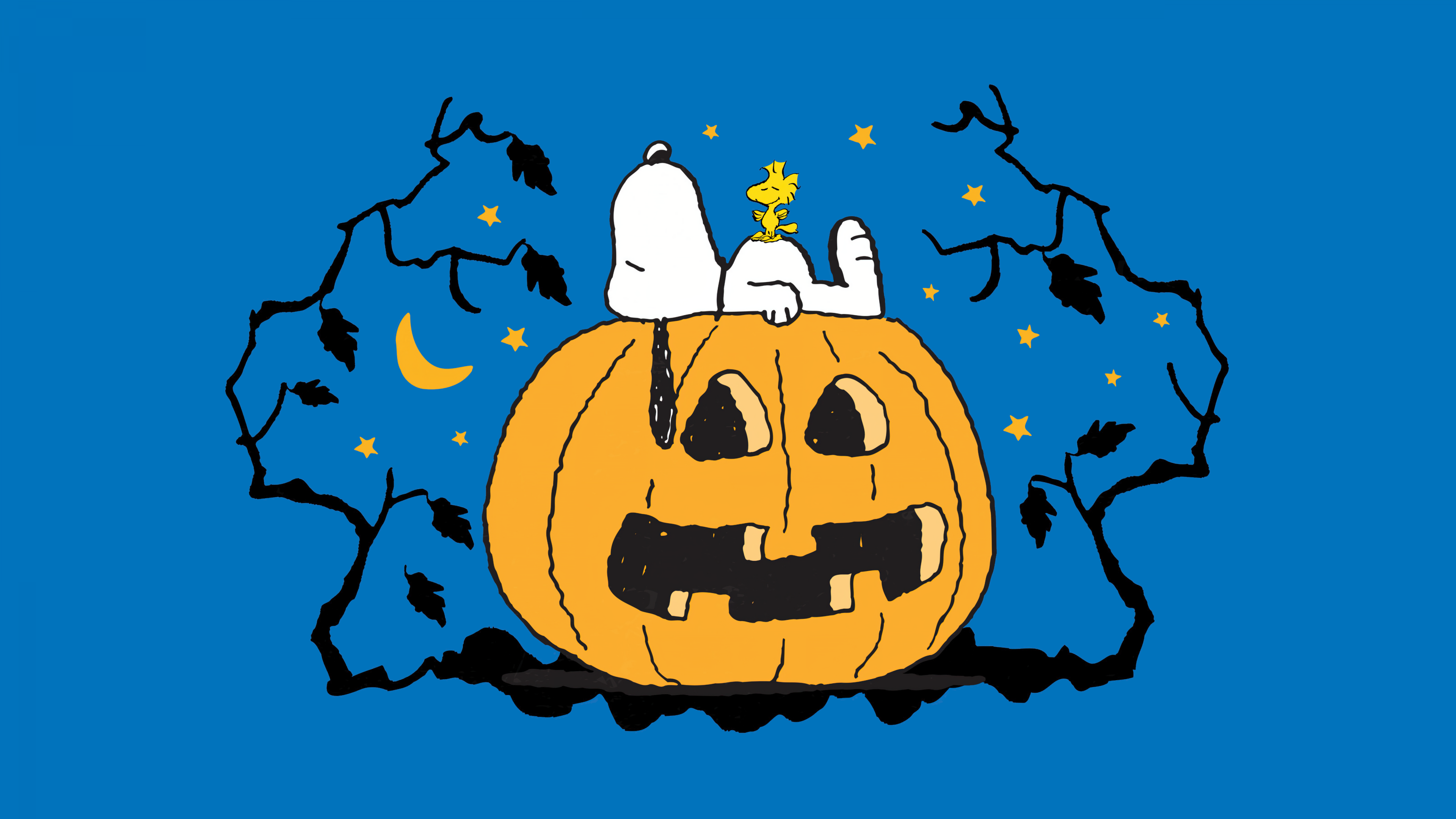 Snoopy Wallpaper 4K, Halloween Pumpkin