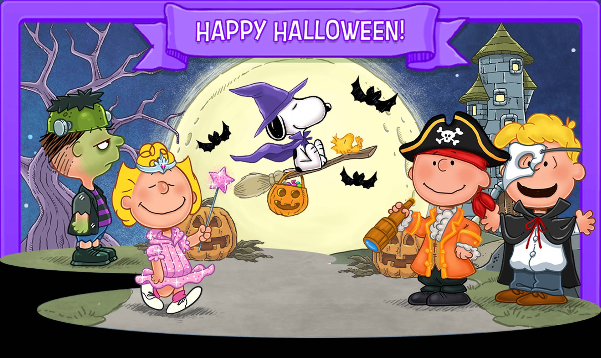Download Charlie Brown Purple Halloween