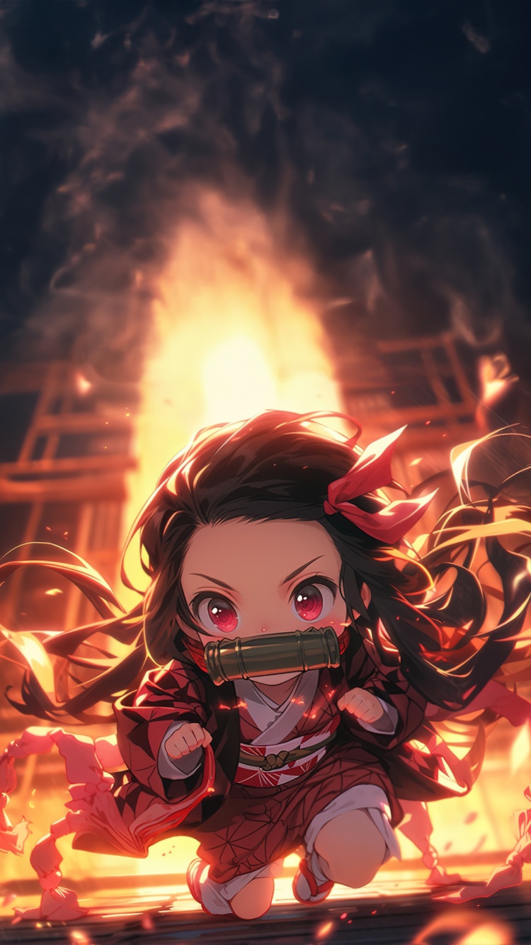Nezuko Kamado Wallpaper 4K, AI art