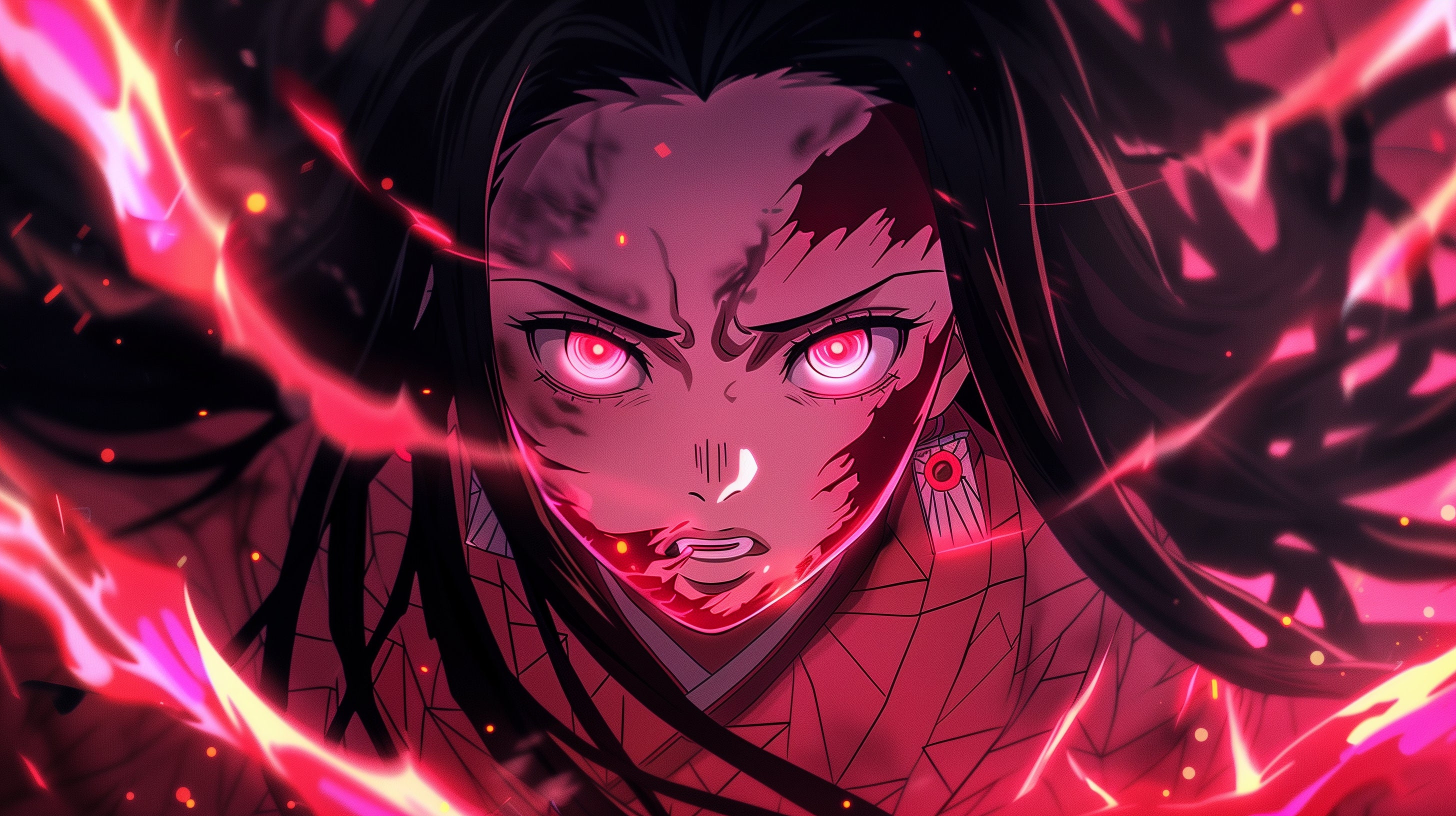 Nezuko Desktop Wallpaper 4k, Demon Slayer Anime HD, Aesthetic Wallpaper, Cute Nezuko Background, High Resolution Wallpaper