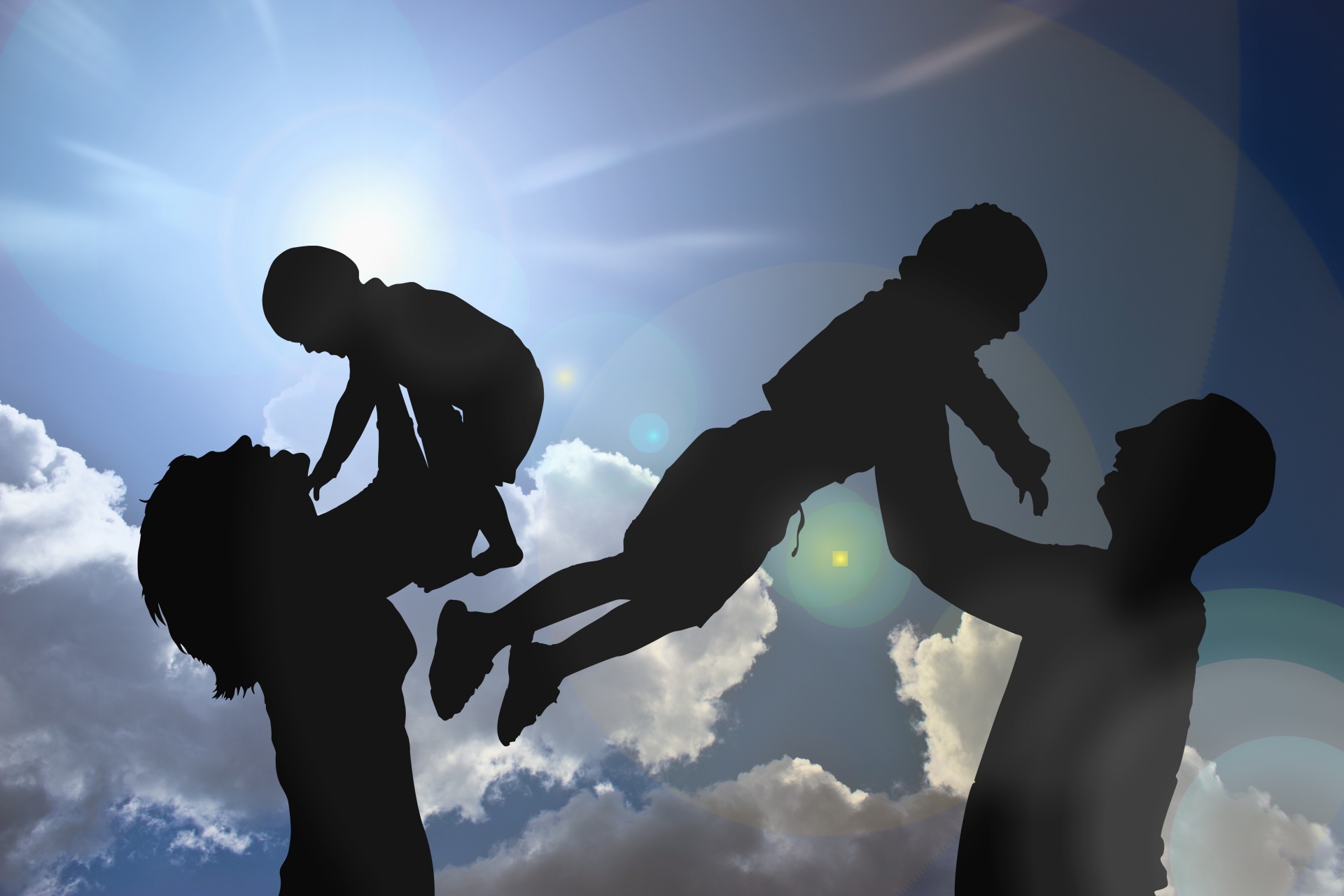 Image Family silhouettes Mother child