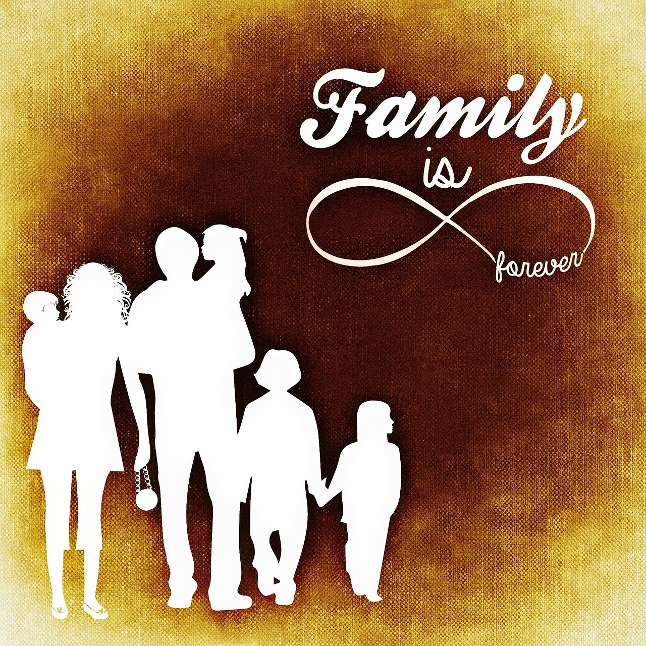 Family, children, silhouette, forever