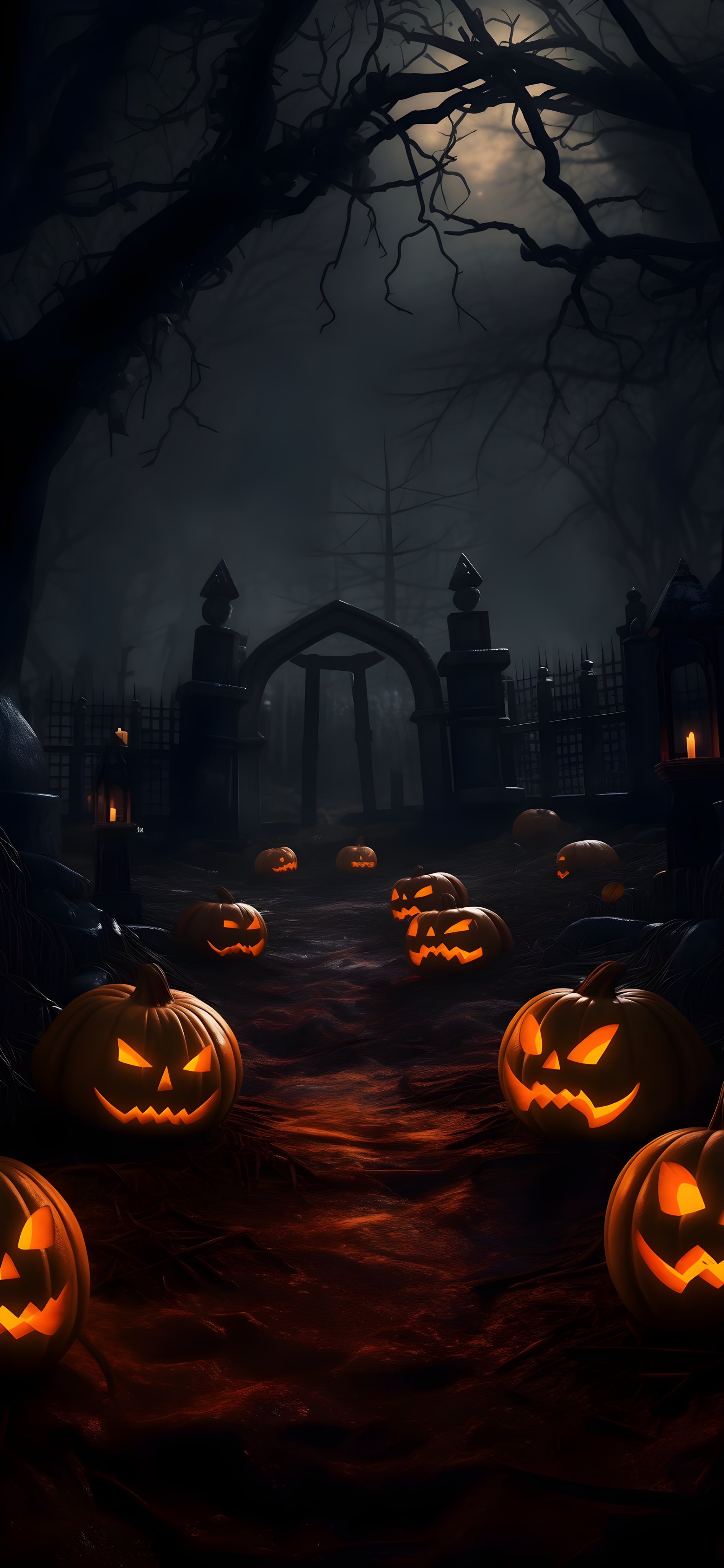 Halloween dark mode wallpaper