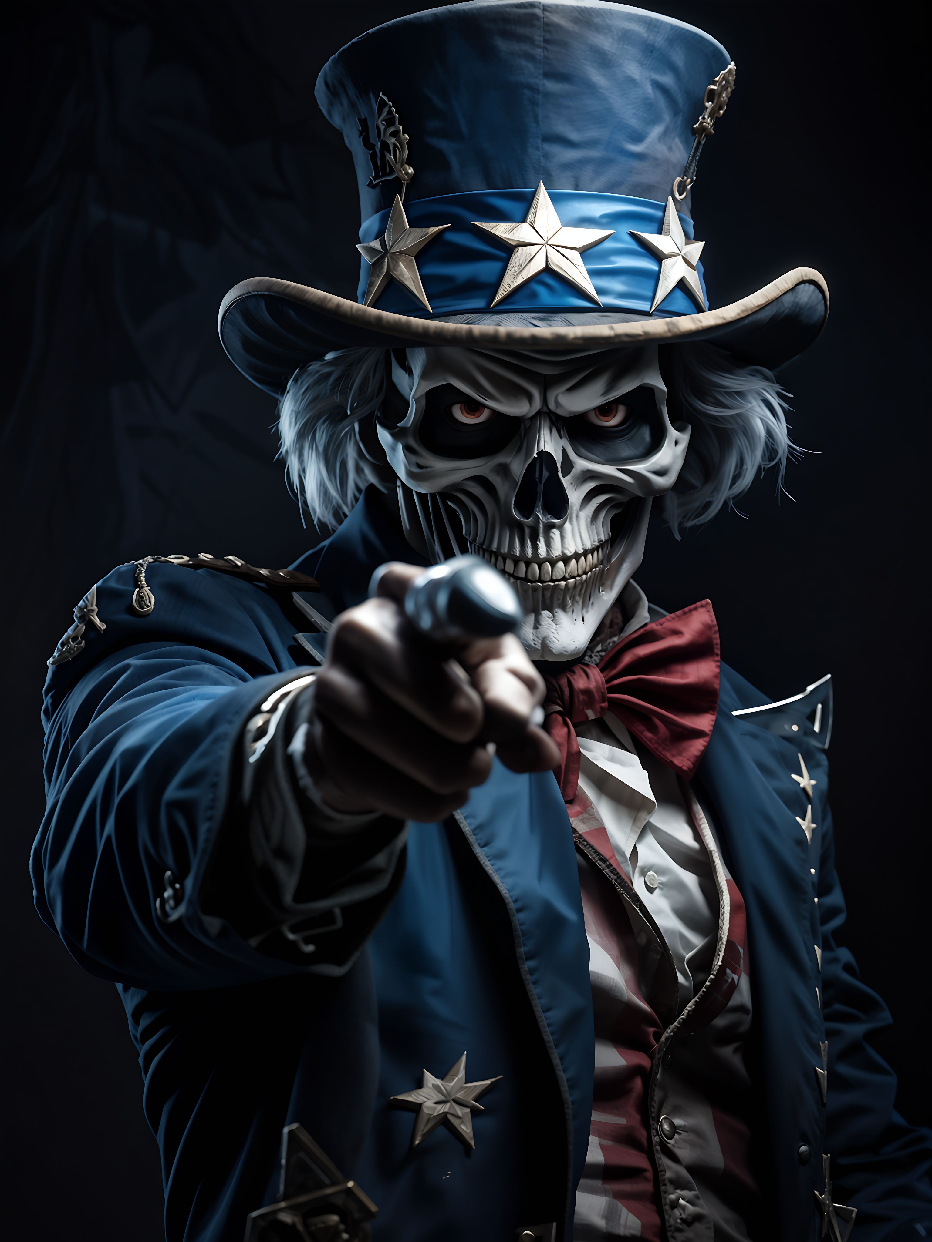 angry uncle sam is vampire whole body