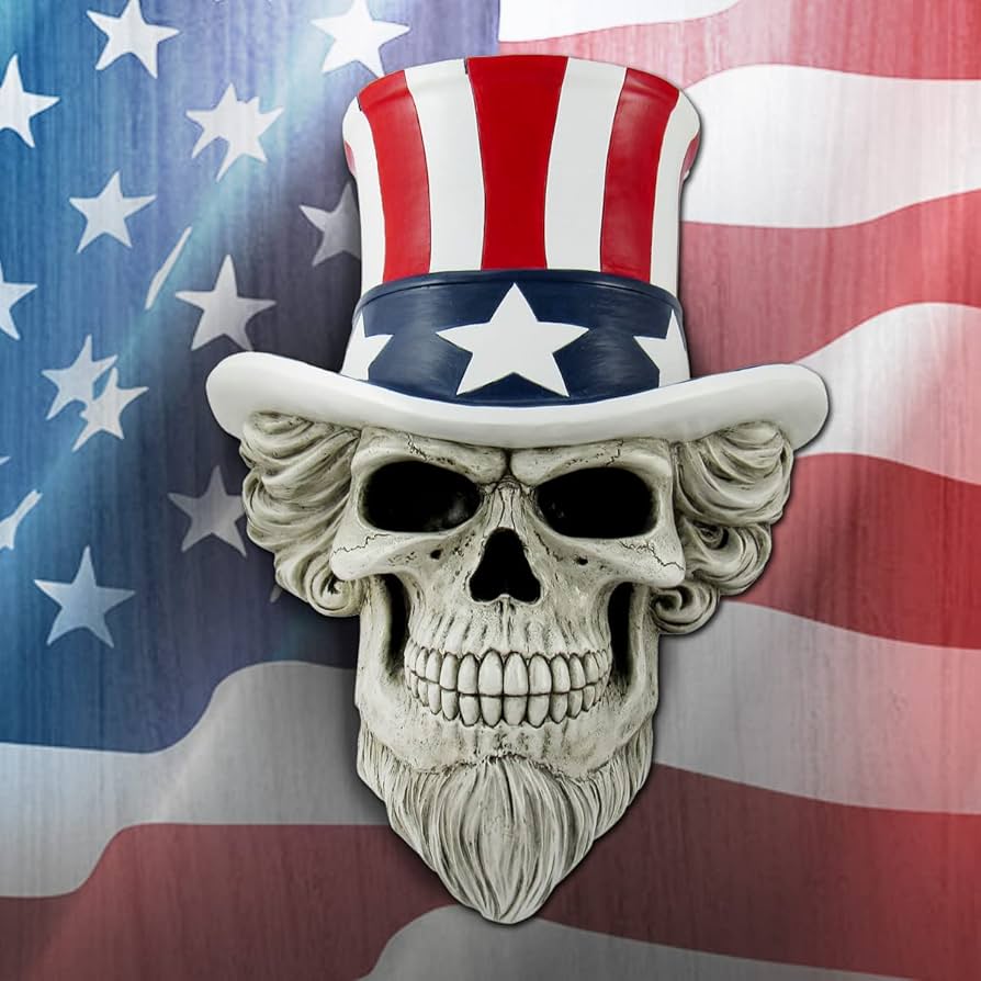 DWK Uncle Sam Patriotic Skeleton Head