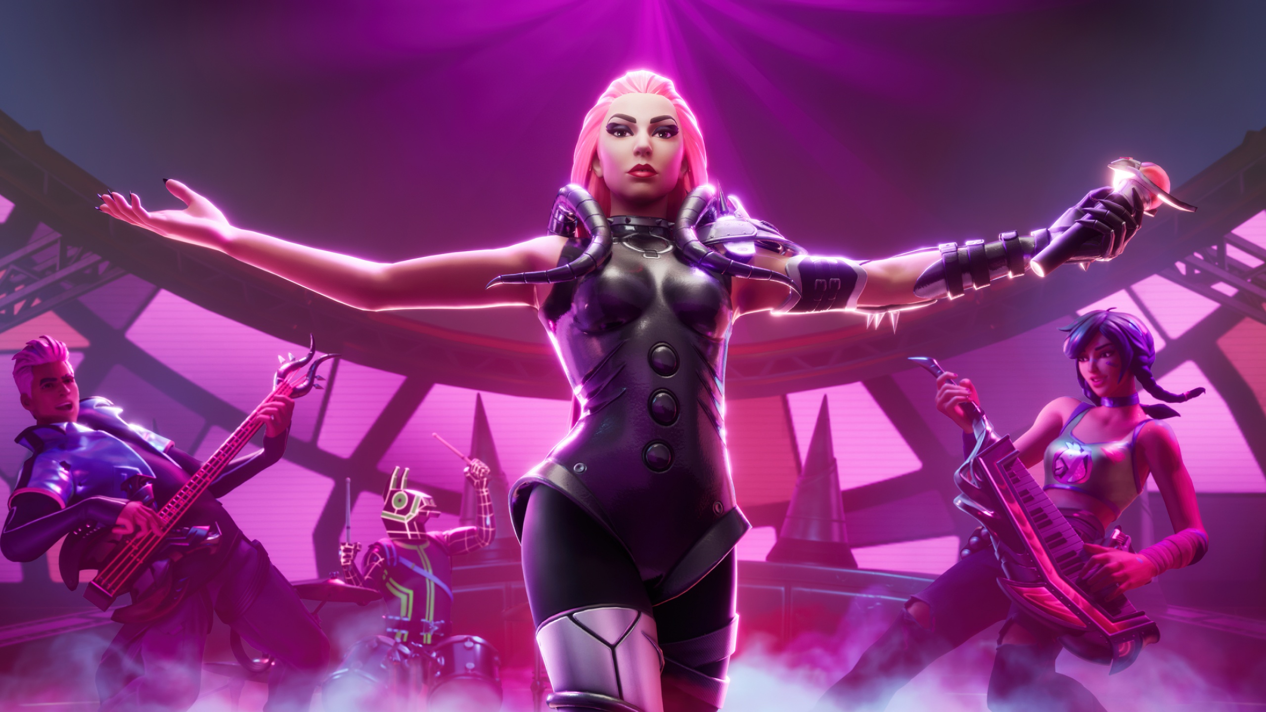 Lady Gaga Wallpaper 4K, Fortnite, Pink