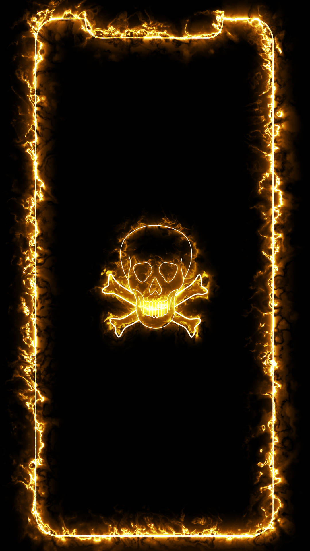 Download Gold Skull Neon Aesthetic
